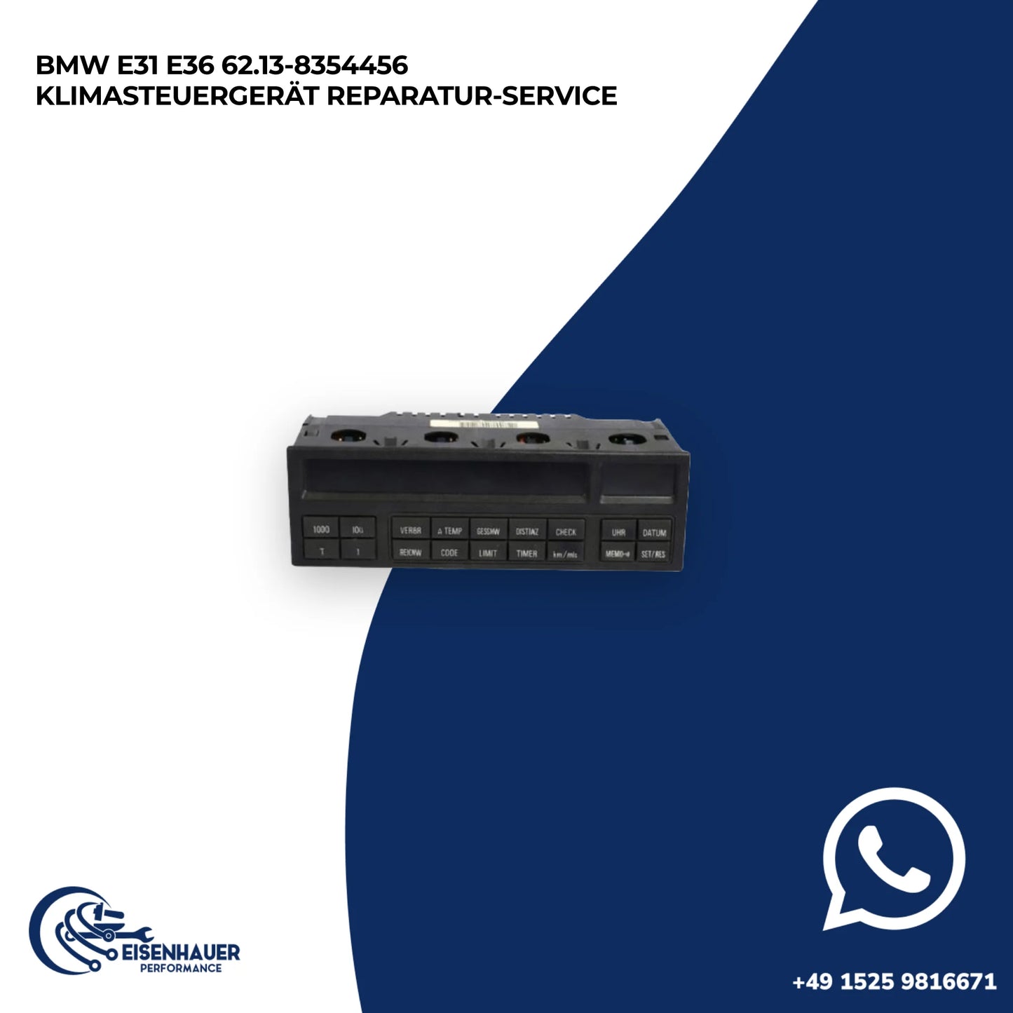 BMW E31 E36 62.13-8354456 Klimasteuergerät Reparatur Service