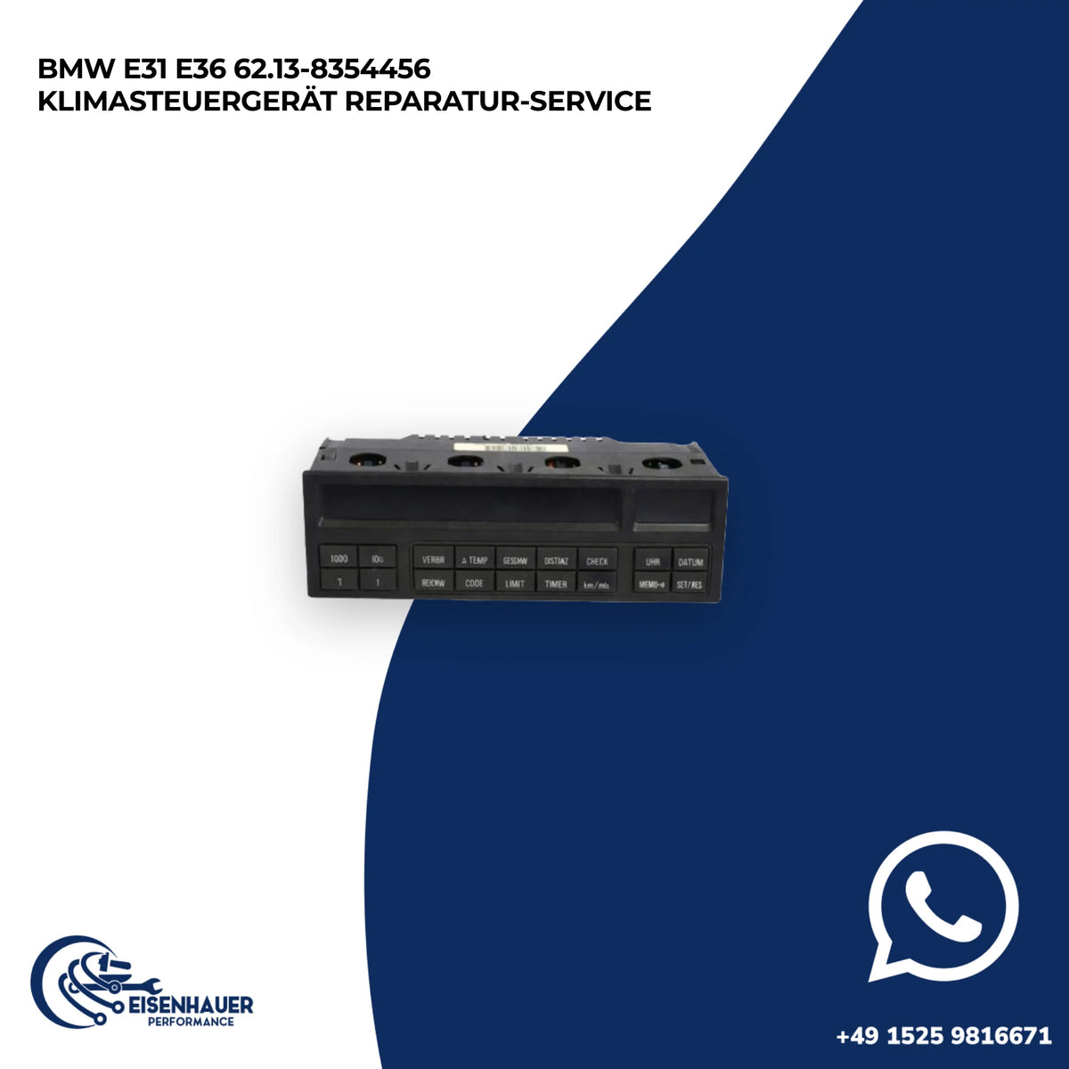 BMW E31 E36 62.13-8354456 Klimasteuergerät Reparatur Service