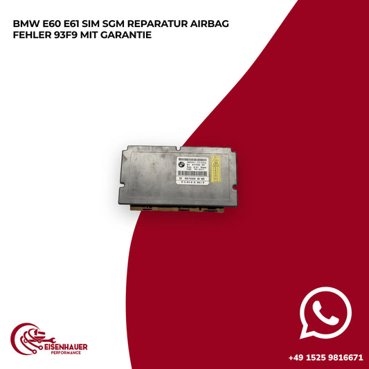 BMW E60 E61 SIM SGM Reparatur Airbag Fehler 93F9️ ️