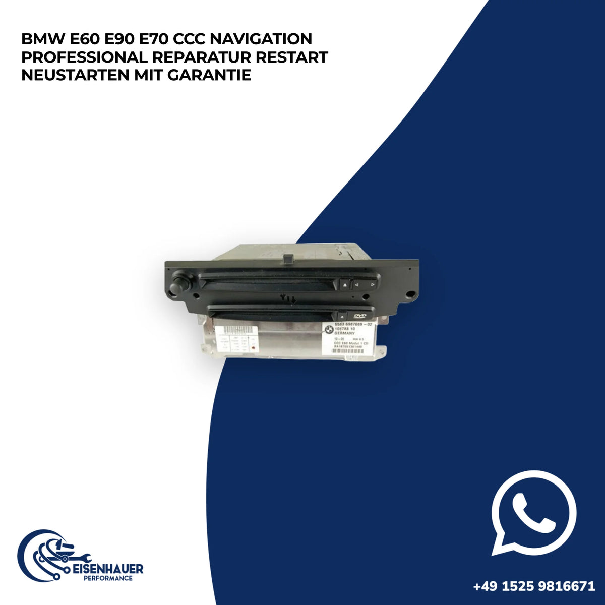 BMW E60 E90 E70 CCC Navigation Professional Reparatur Restart Neustarten️ ️