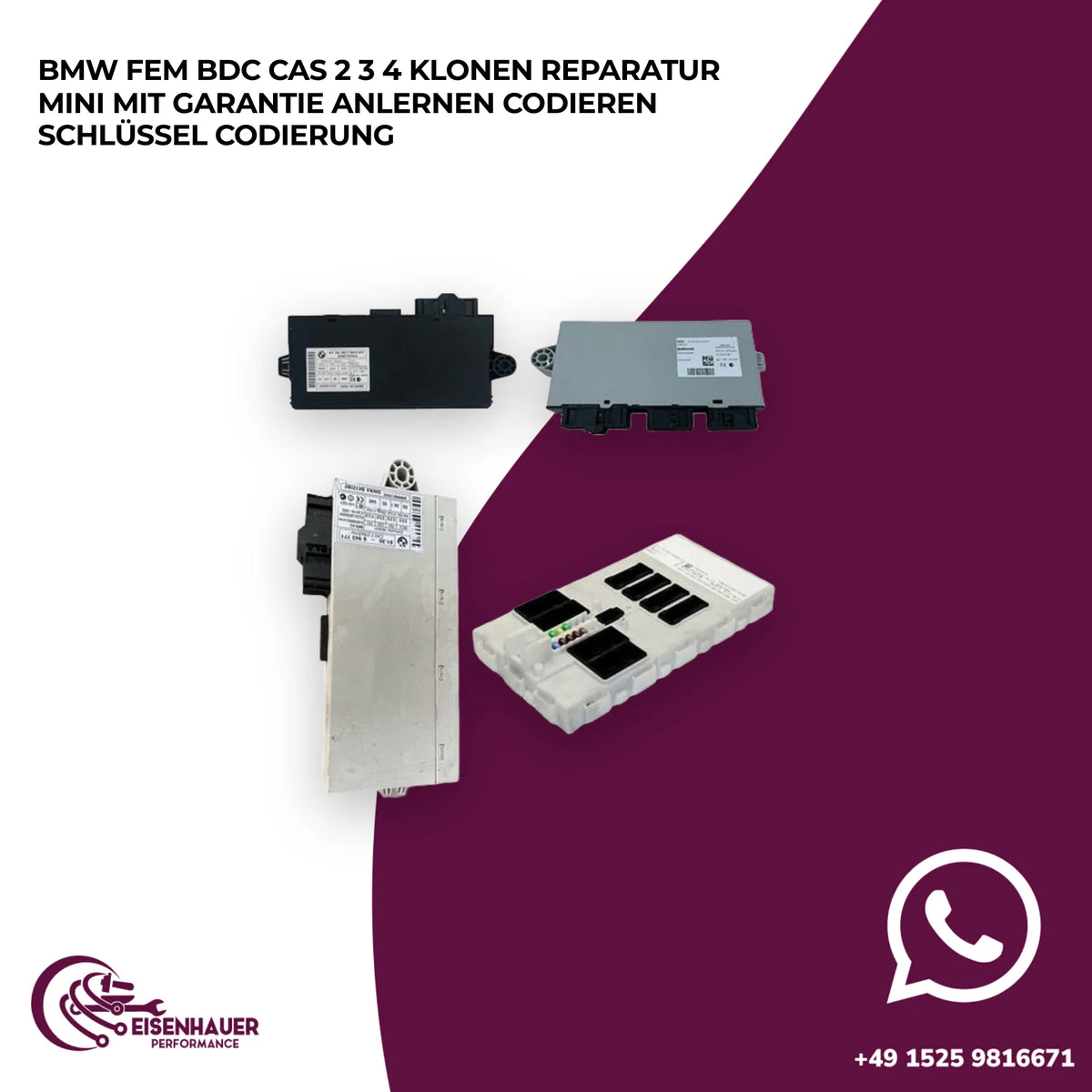 BMW FEM BDC CAS 2 3 4 Klonen Reparatur Mini️ ️Anlernen Codieren Schlüssel Codierung