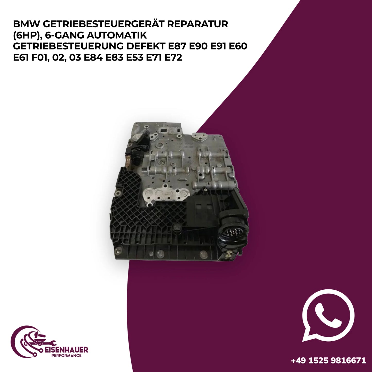 BMW Getriebesteuergerät REPARATUR (6HP), 6-Gang Automatik Getriebesteuerung defekt E87 E90 E91 E60 E61 F01…