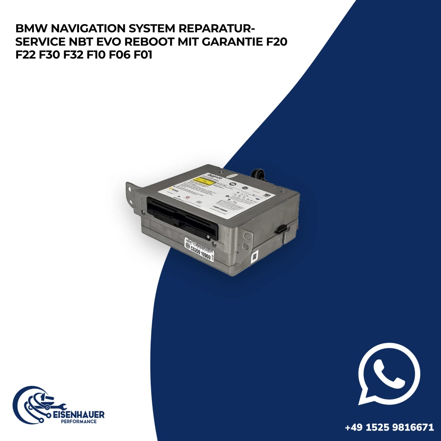 BMW Navigation System REPARATUR Service NBT Evo Reboot️ ️F20 F22 F30 F32 F10 F06 F01