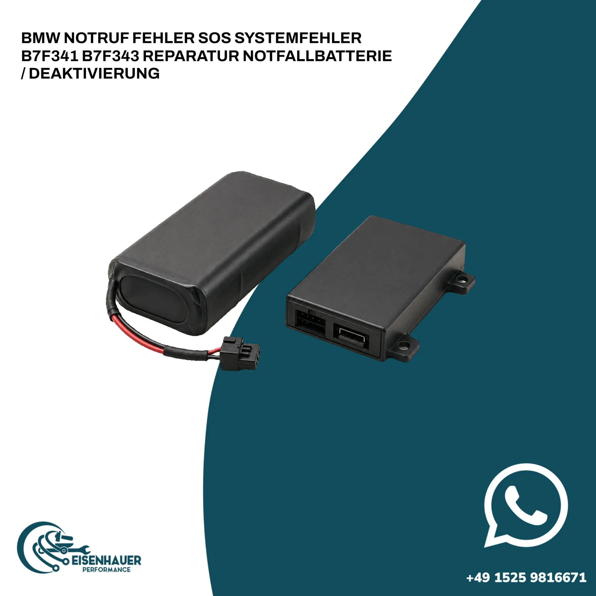 BMW Notruf Fehler SOS Systemfehler B7F341 B7F343 Reparatur Notfallbatterie / Deaktivierung