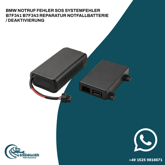 BMW Notruf Fehler SOS Systemfehler B7F341 B7F343 Reparatur Notfallbatterie / Deaktivierung