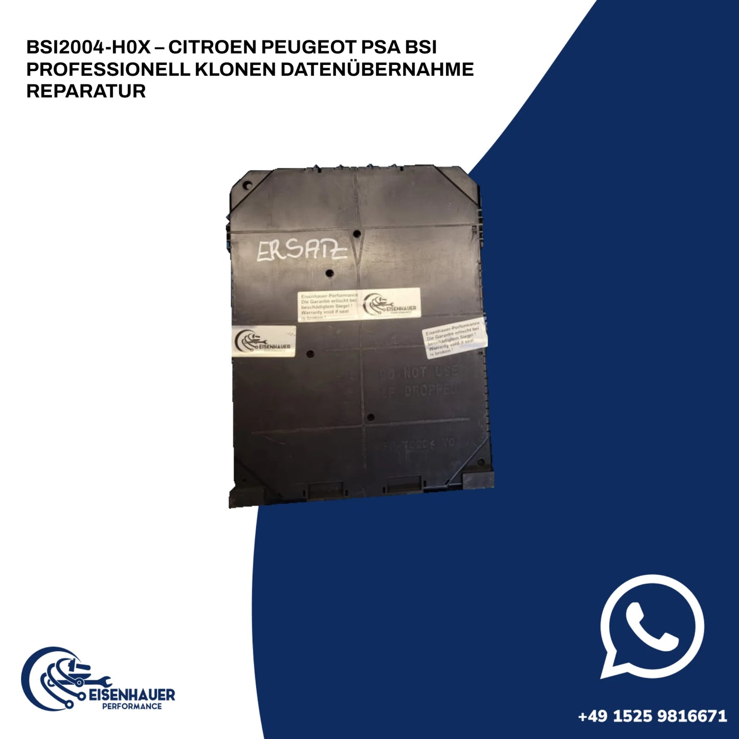 BSI2004-H0X – CITROEN PEUGEOT PSA BSI Professionell Klonen Datenübernahme Reparatur