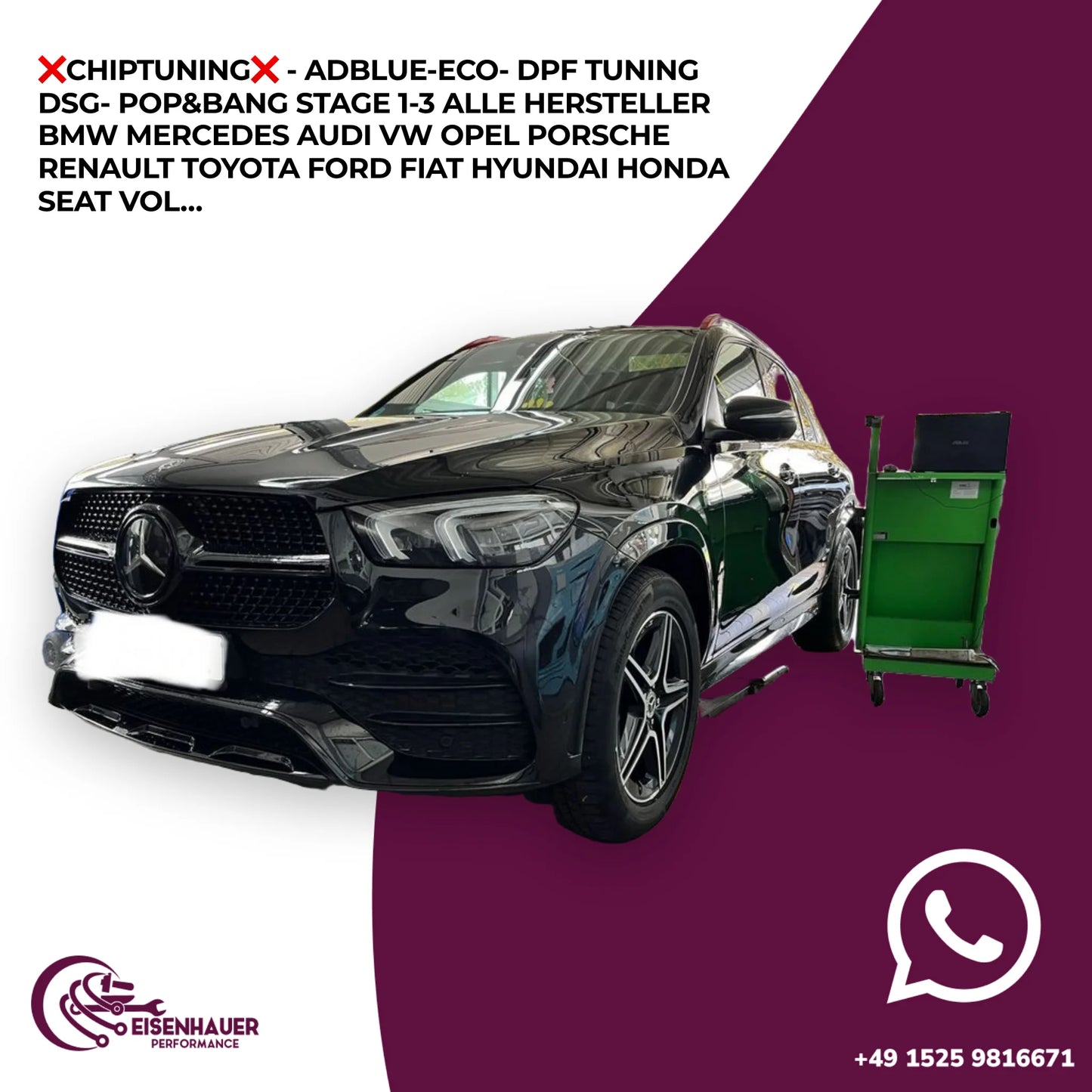 ❌CHIPTUNING❌ - AdBlue-Eco- DPF Tuning DSG- Pop&Bang Stage 1-3 Alle Hersteller BMW Mercedes Audi VW Opel Por…