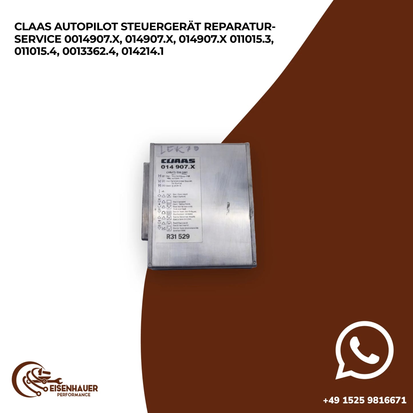 Claas Autopilot Steuergerät Reparatur Service 0014907.X, 014907.X, 014907.x 011015.3, 011015.4, 0013362.4…
