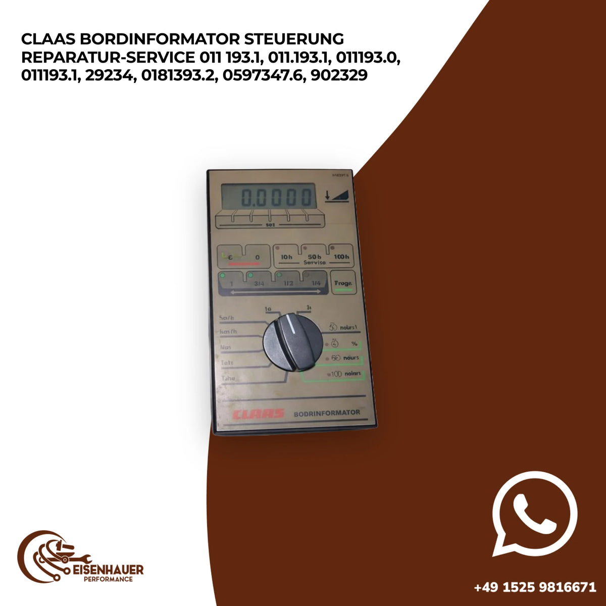 Claas Bordinformator Steuerung Reparatur Service 011 193.1, 011.193.1, 011193.0, 011193.1, 29234, 0181393.2…