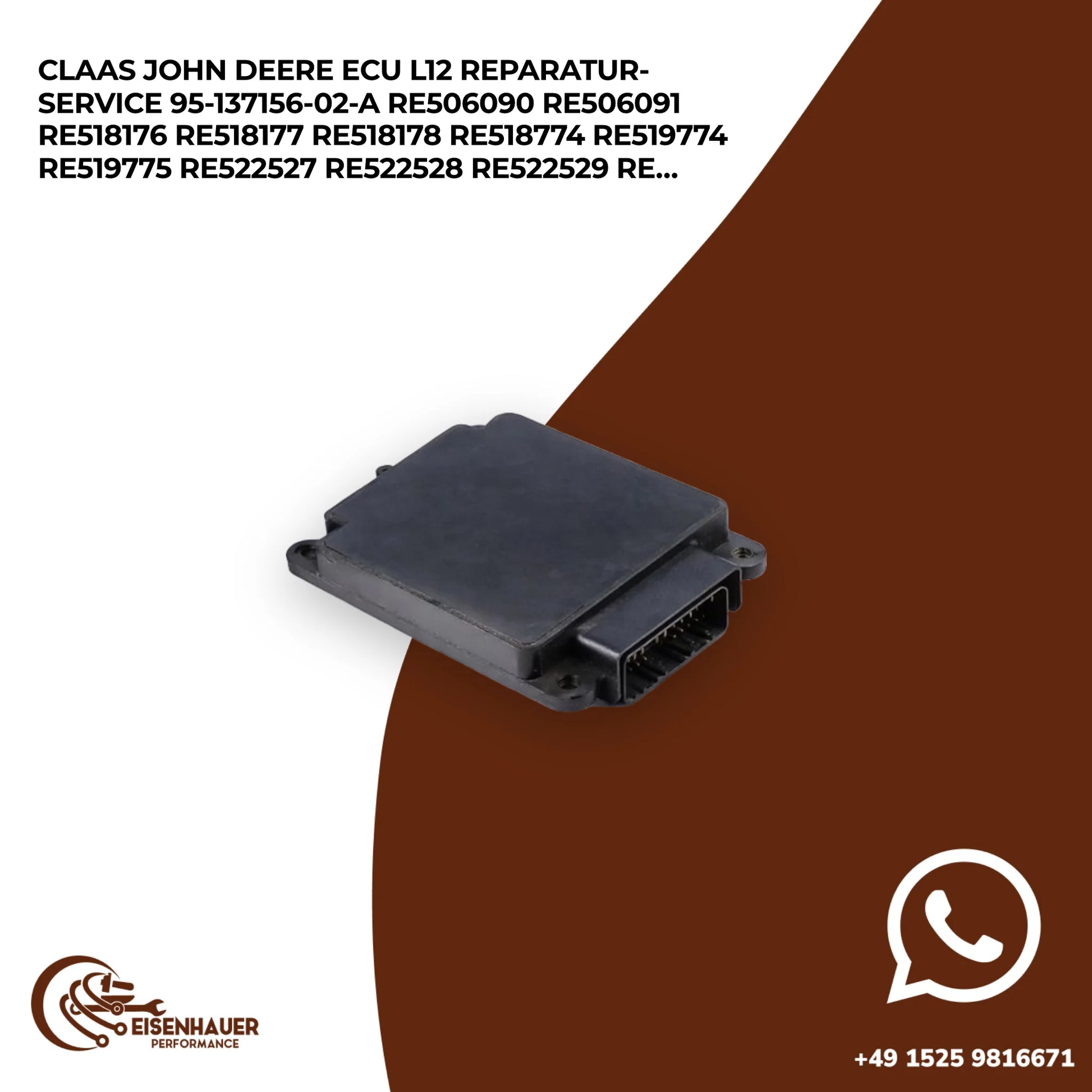 Claas John Deere ECU L12 Reparatur Service 95-137156-02-A RE506090 RE506091 RE518176 RE518177 RE518178 RE51…