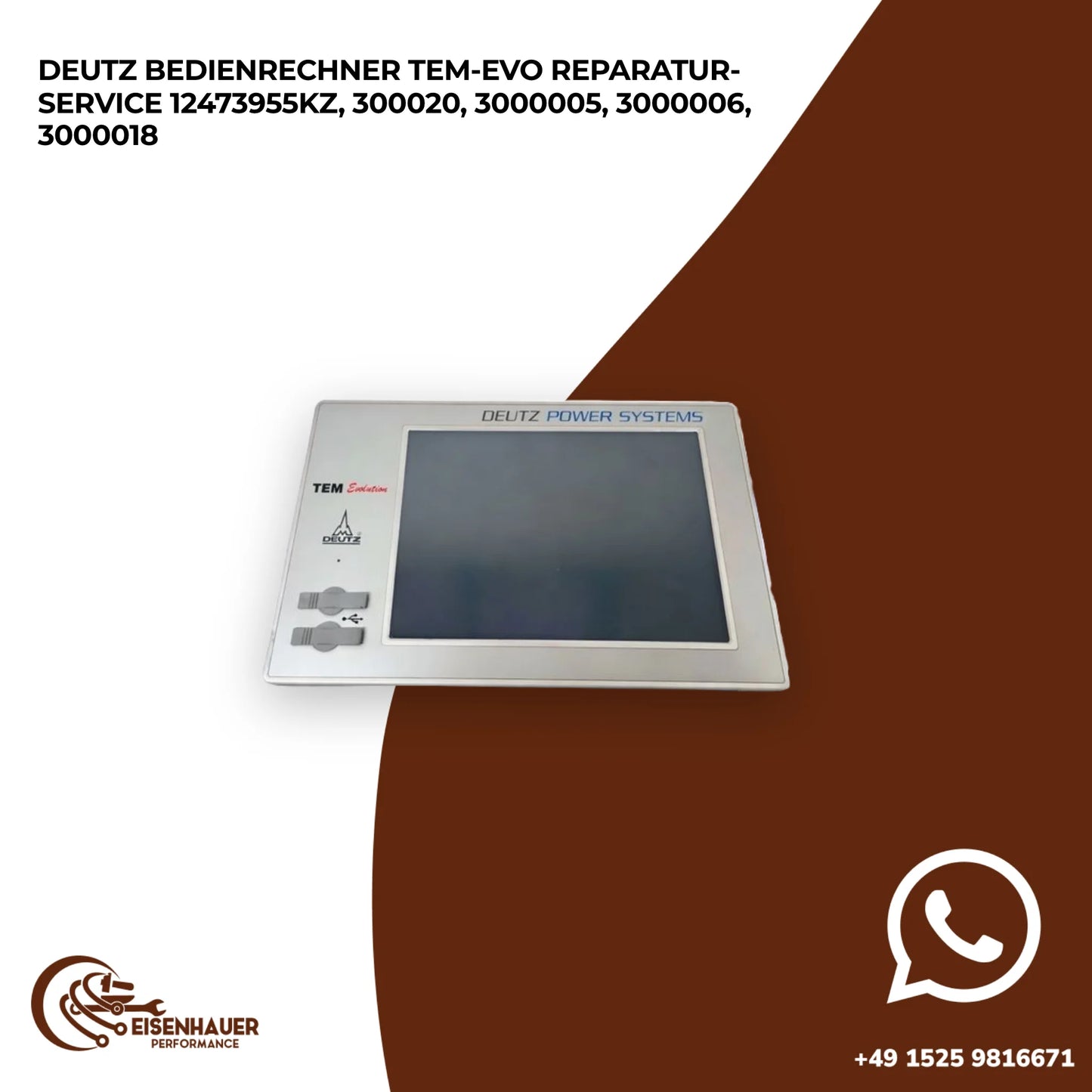 Deutz Bedienrechner TEM-EVO Reparatur Service 12473955KZ, 300020, 3000005, 3000006, 3000018