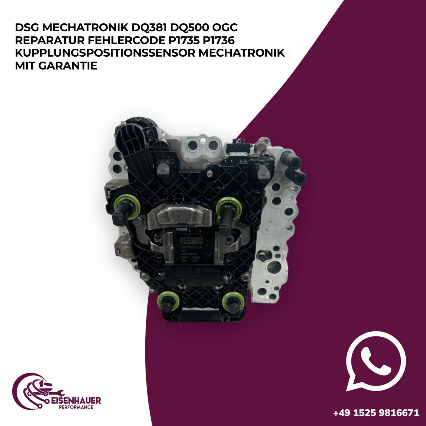 DSG Mechatronik DQ381 DQ500 OGC Reparatur Fehlercode P1735 P1736 Kupplungspositionssensor Mechatronik