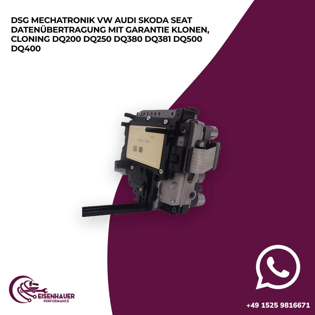 DSG Mechatronik VW Audi Skoda Seat Datenübertragung️ ️Klonen, Cloning DQ200 DQ250 DQ380 DQ381 DQ500 DQ400