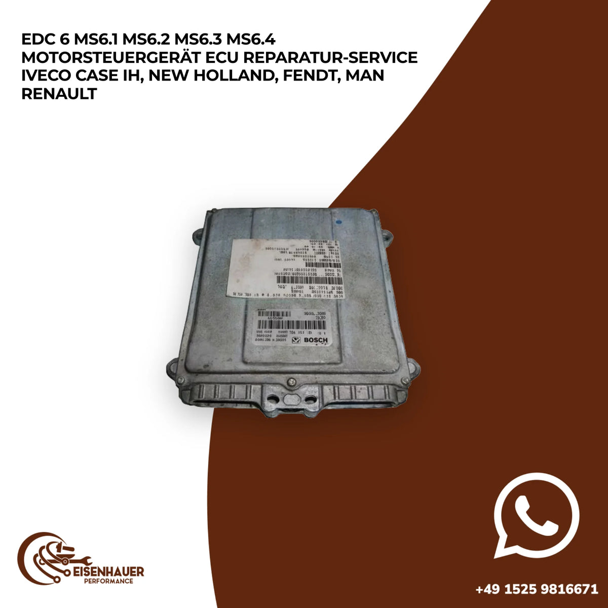 EDC 6 MS6.1 MS6.2 MS6.3 MS6.4 Motorsteuergerät ECU Reparatur Service Iveco Case IH, New Holland, Fendt, MAN…