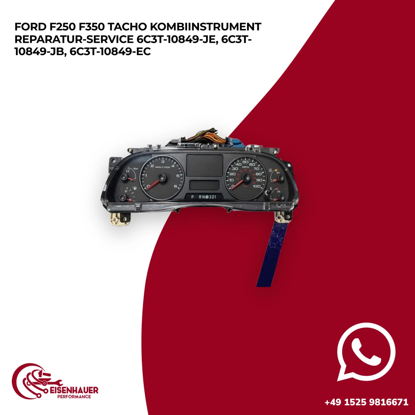 FORD F250 F350 Tacho Kombiinstrument Reparatur Service 6C3T-10849-JE, 6C3T-10849-JB, 6C3T-10849-EC