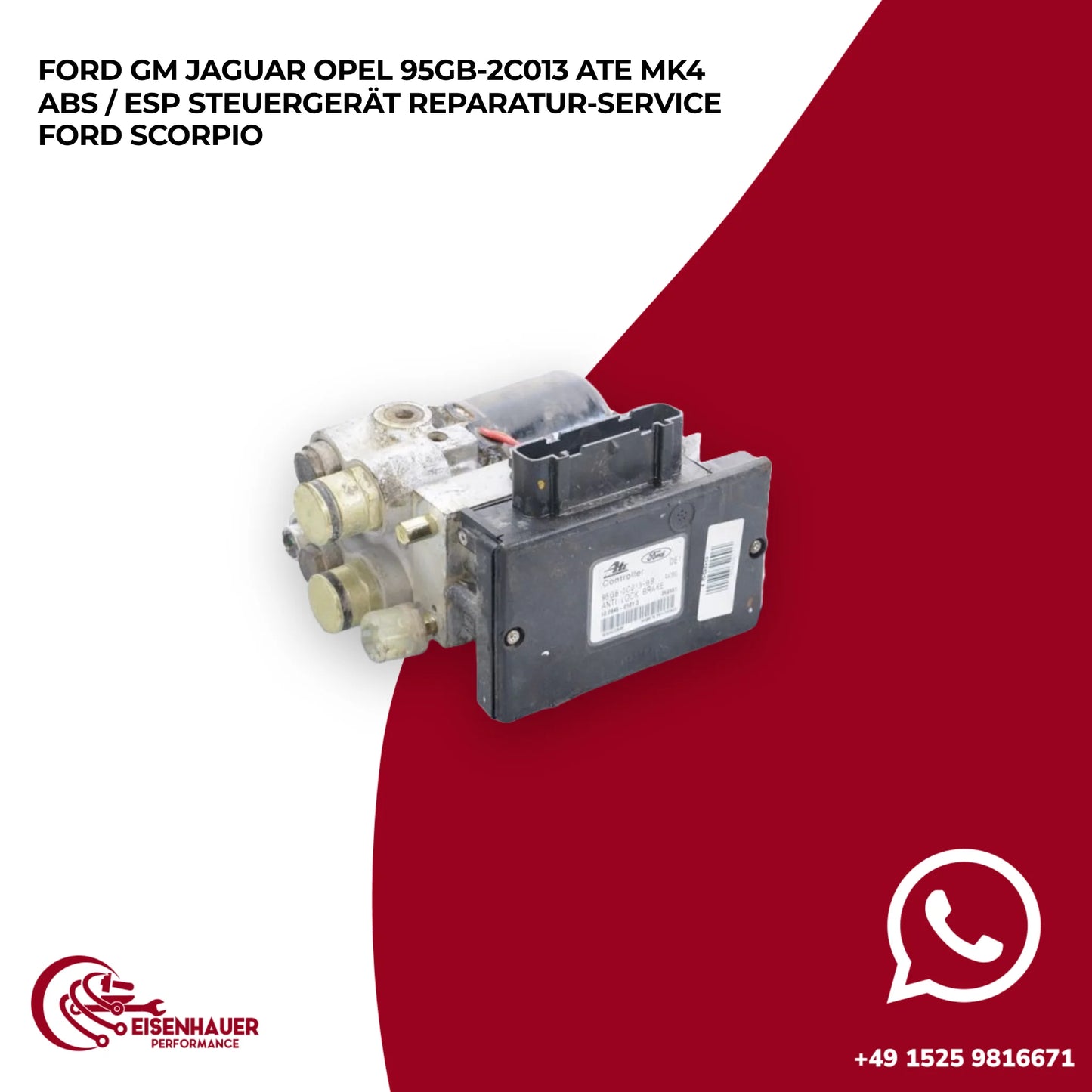 Ford GM Jaguar Opel 95GB-2c013 ATE MK4 ABS / ESP Steuergerät Reparatur Service Ford Scorpio