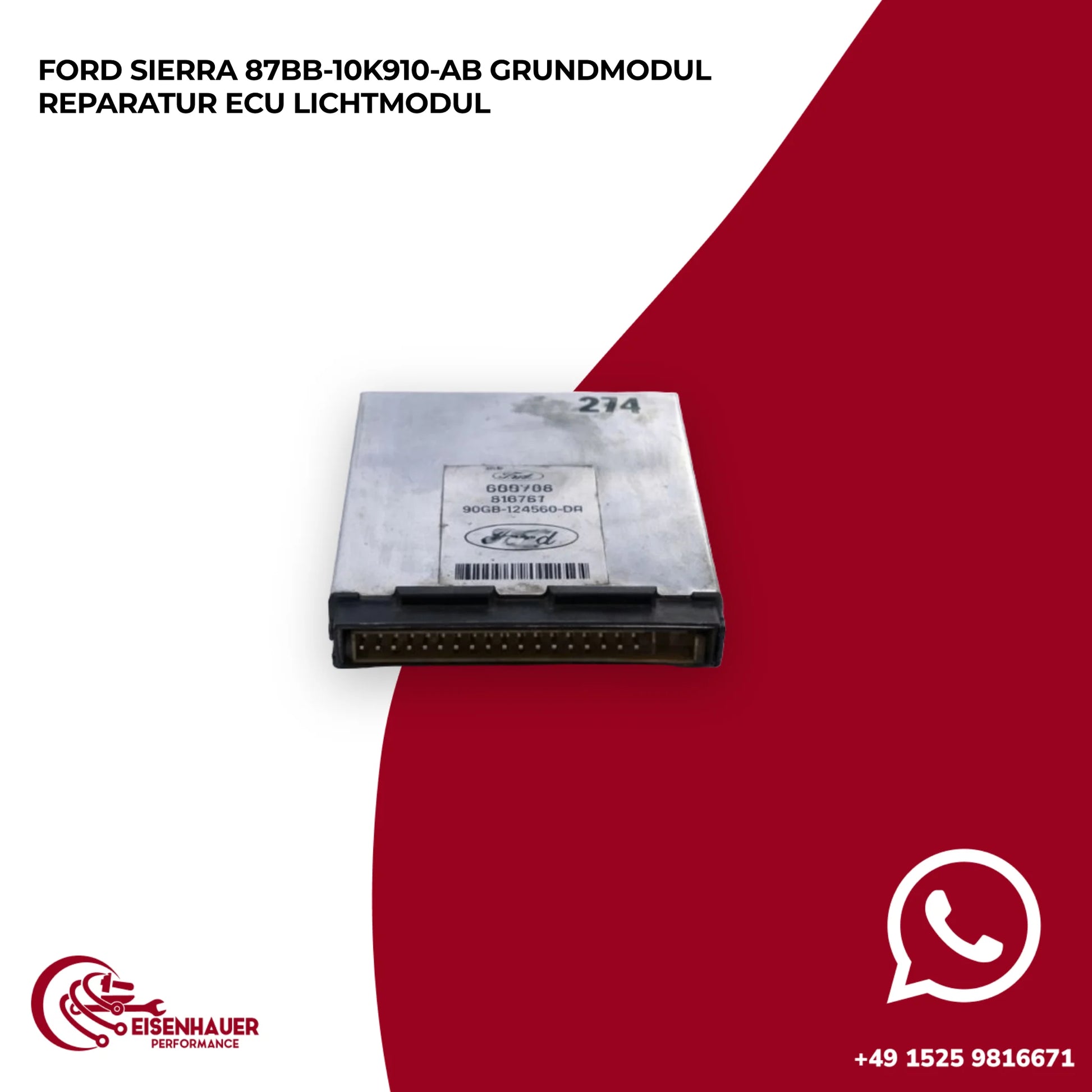 Ford Sierra 87BB-10K910-AB Grundmodul Reparatur ECU Lichtmodul
