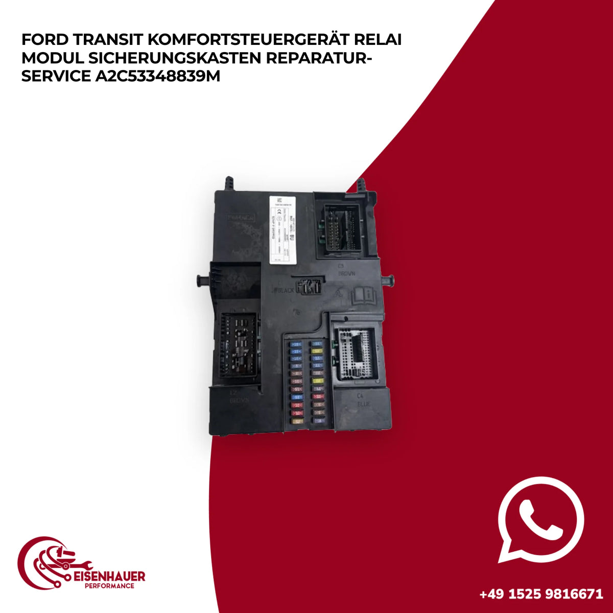 Ford Transit Komfortsteuergerät Relai Modul Sicherungskasten Reparatur Service A2C53348839M