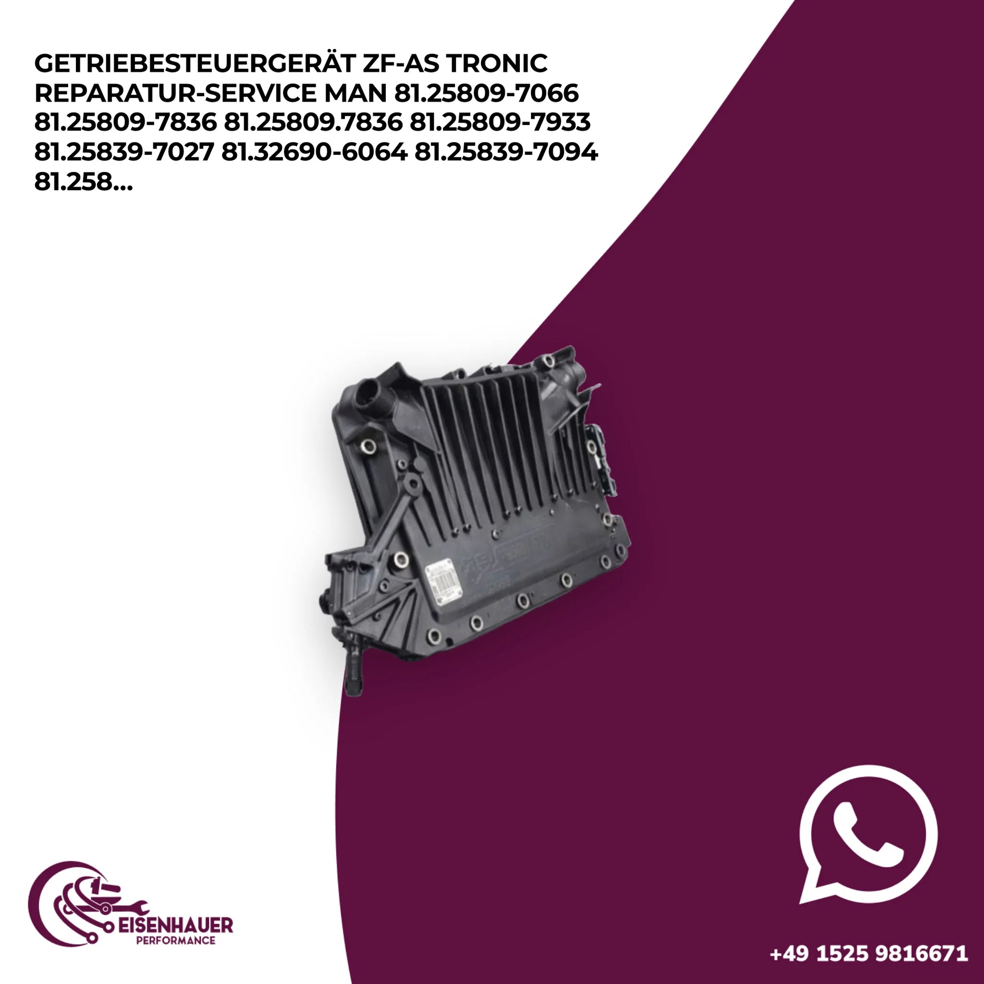 Getriebesteuergerät ZF-AS Tronic Reparatur Service MAN 81.25809-7066 81.25809-7836 81.25809.7836 81.25809-7…