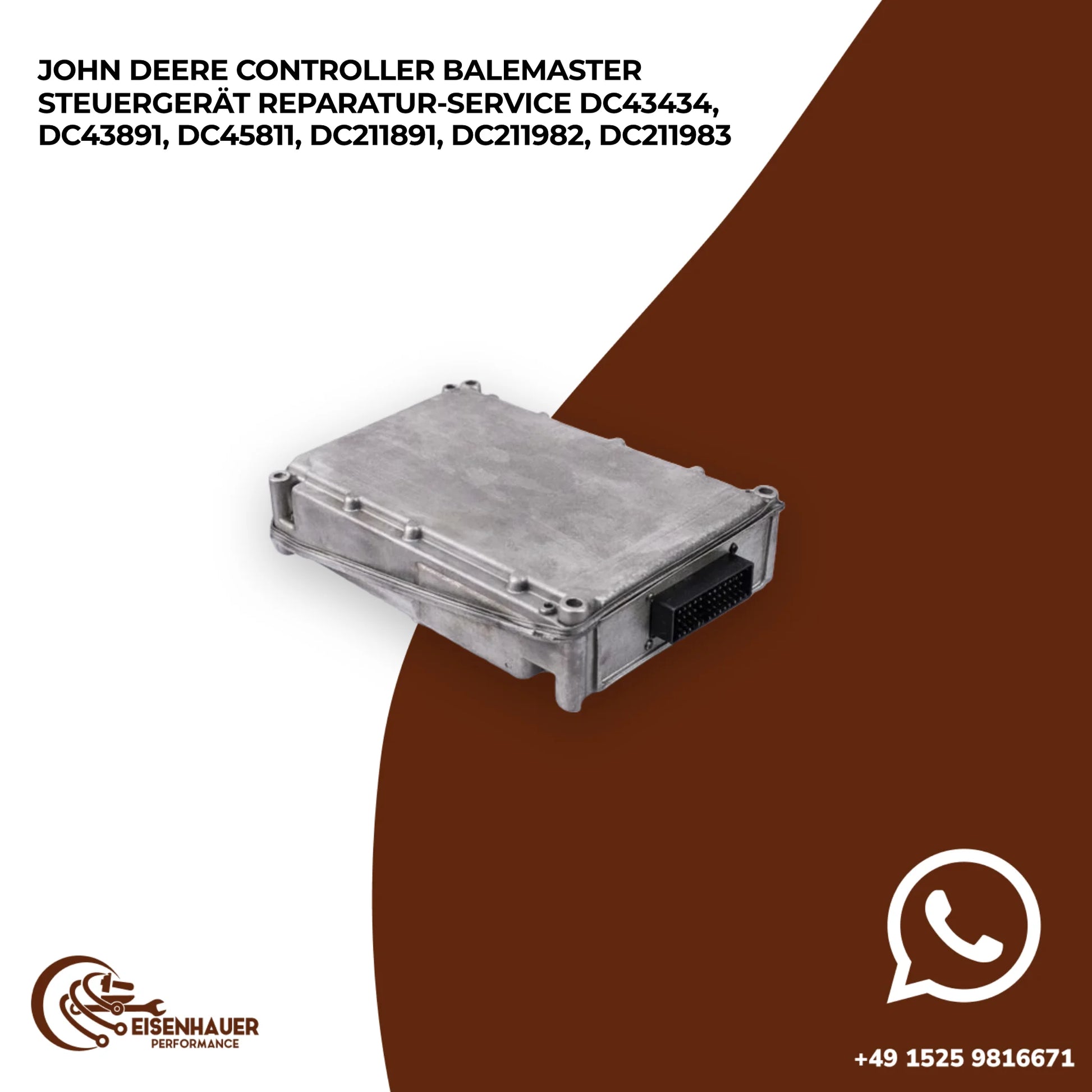 John Deere Controller BaleMaster Steuergerät Reparatur Service DC43434, DC43891, DC45811, DC211891, DC21198…