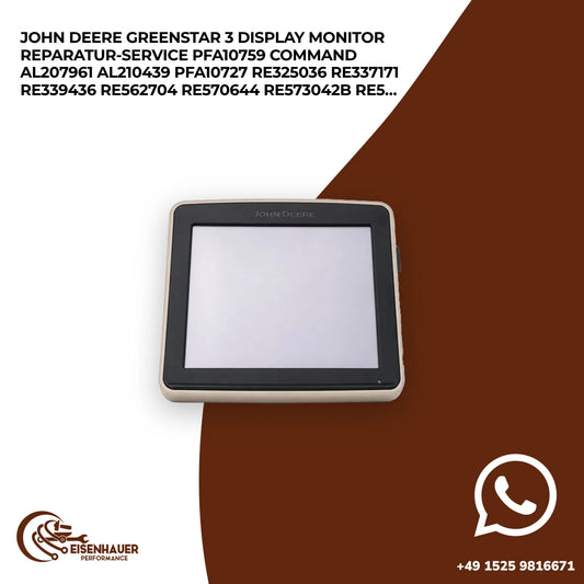 John Deere Greenstar 3 Display Monitor Reparatur Service PFA10759 Command AL207961 AL210439 PFA10727 RE3250…