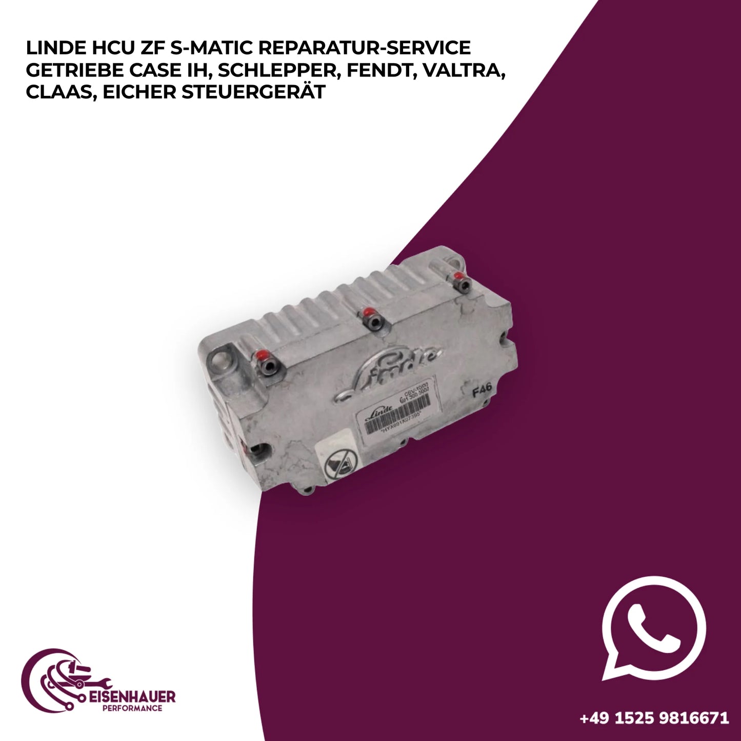 Linde HCU ZF S-Matic Reparatur Service Getriebe Case IH,Schlepper, Fendt, Valtra, Claas, Eicher Steuergerät