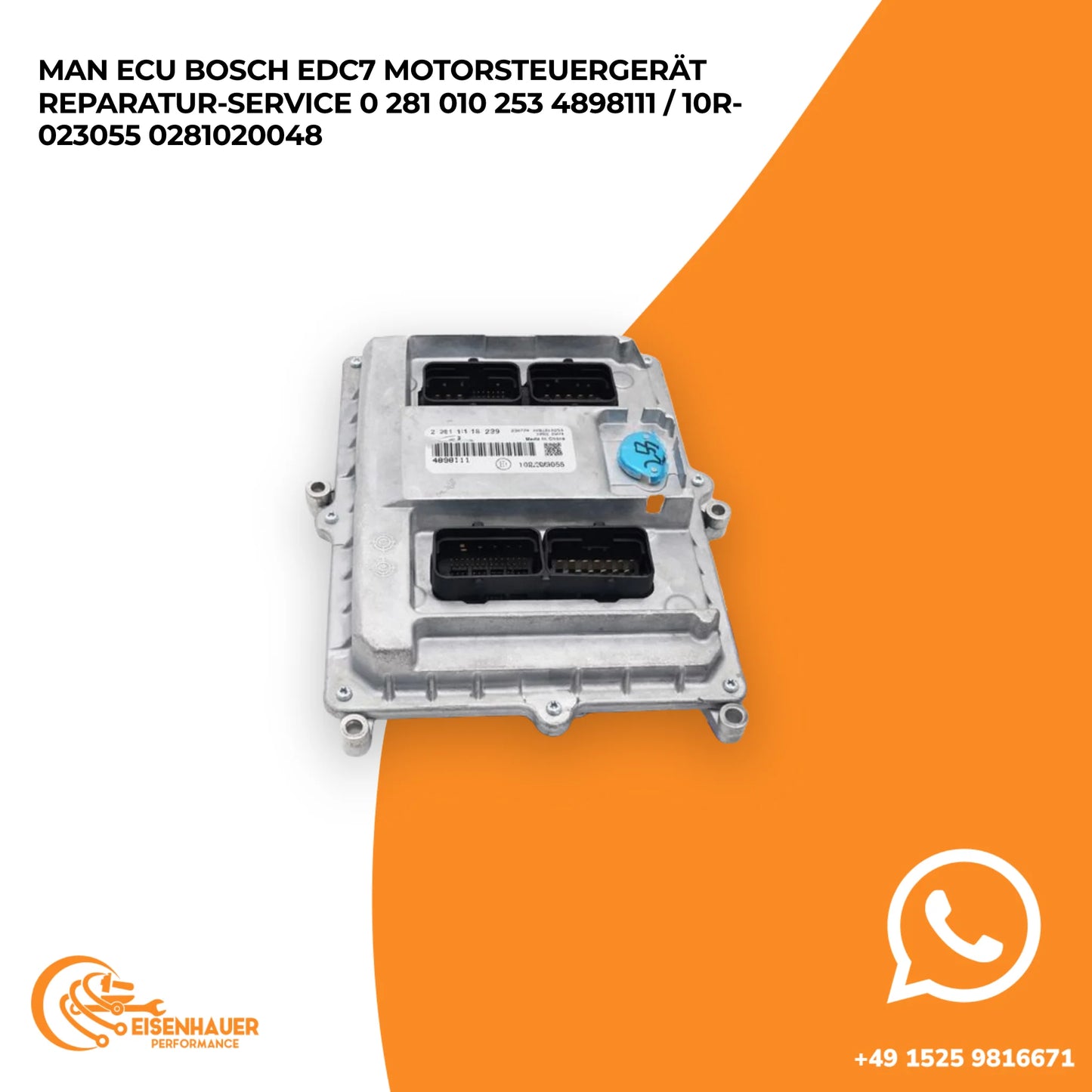 Man ECU Bosch EDC7 Motorsteuergerät Reparatur Service 0 281 010 253 4898111 / 10R-023055