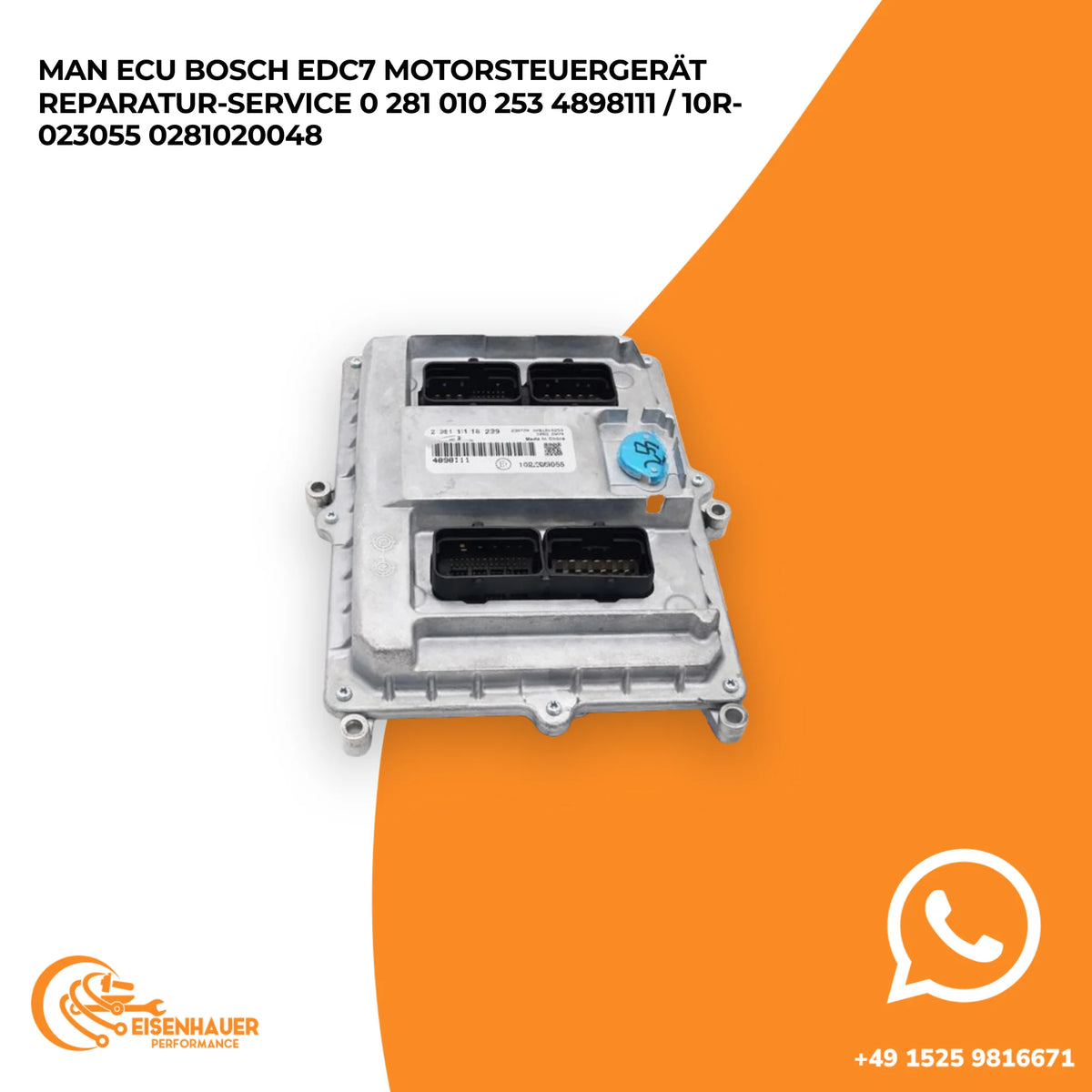 Man ECU Bosch EDC7 Motorsteuergerät Reparatur Service 0 281 010 253 4898111 / 10R-023055