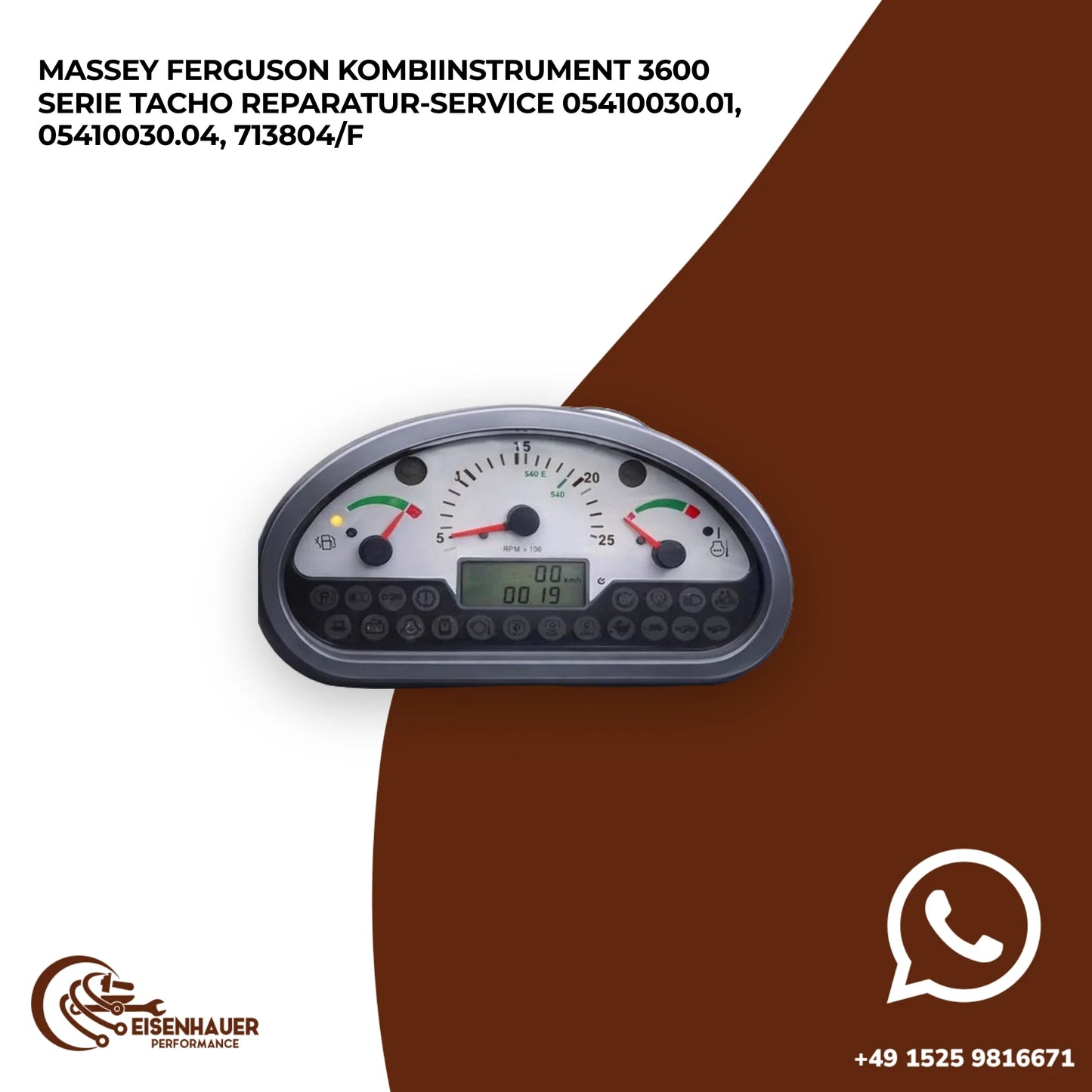 Massey Ferguson Kombiinstrument 3600 Serie Tacho Reparatur Service 05410030.01, 05410030.04, 713804/F