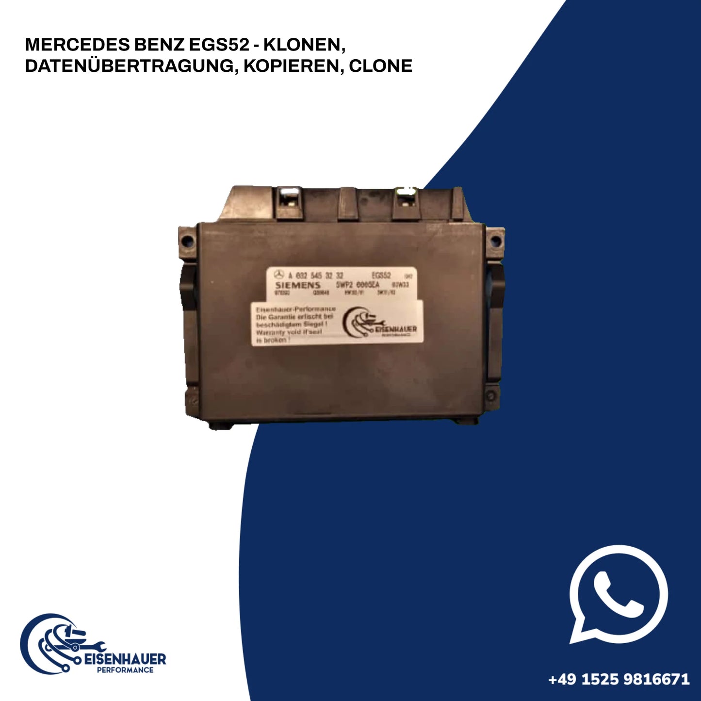 Mercedes Benz EGS52 - Klonen, Datenübertragung, Kopieren, Clone