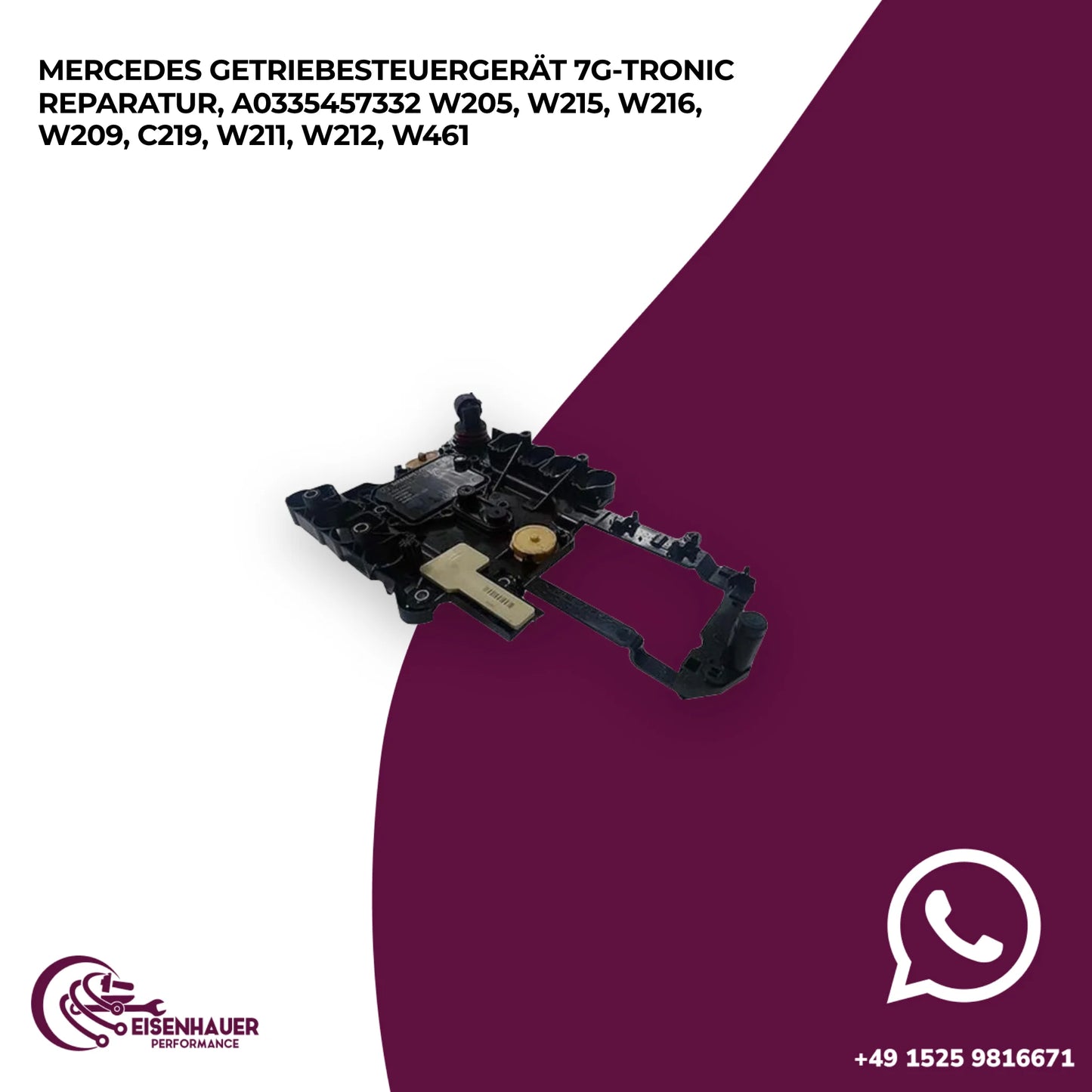 Mercedes Getriebesteuergerät 7G-Tronic Reparatur, A0335457332 W205, W215, W216, W209, C219, W211, W212, W461