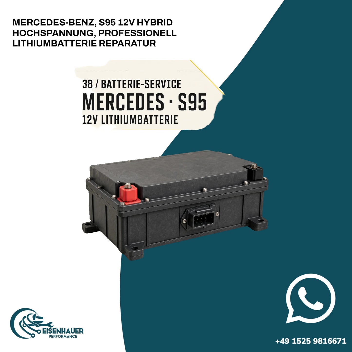 MERCEDES-BENZ, S95 12V Hybrid Hochspannung, PROFESSIONELL LITHIUMBATTERIE REPARATUR