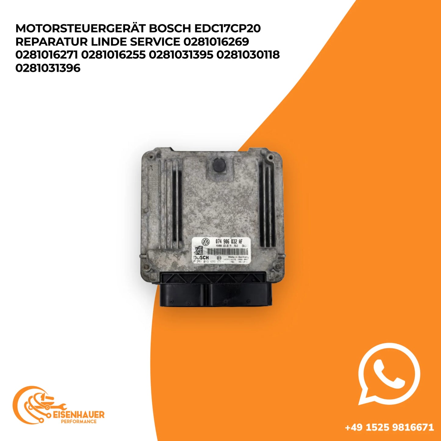 Motorsteuergerät Bosch EDC17CP20 Reparatur Linde Service 0281016269 0281016271 0281016255 0281031395 028103…