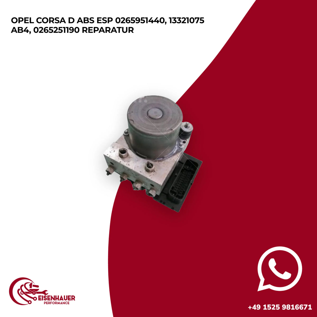 Opel Corsa D ABS ESP 0265951440, 13321075 AB4, 0265251190 Reparatur