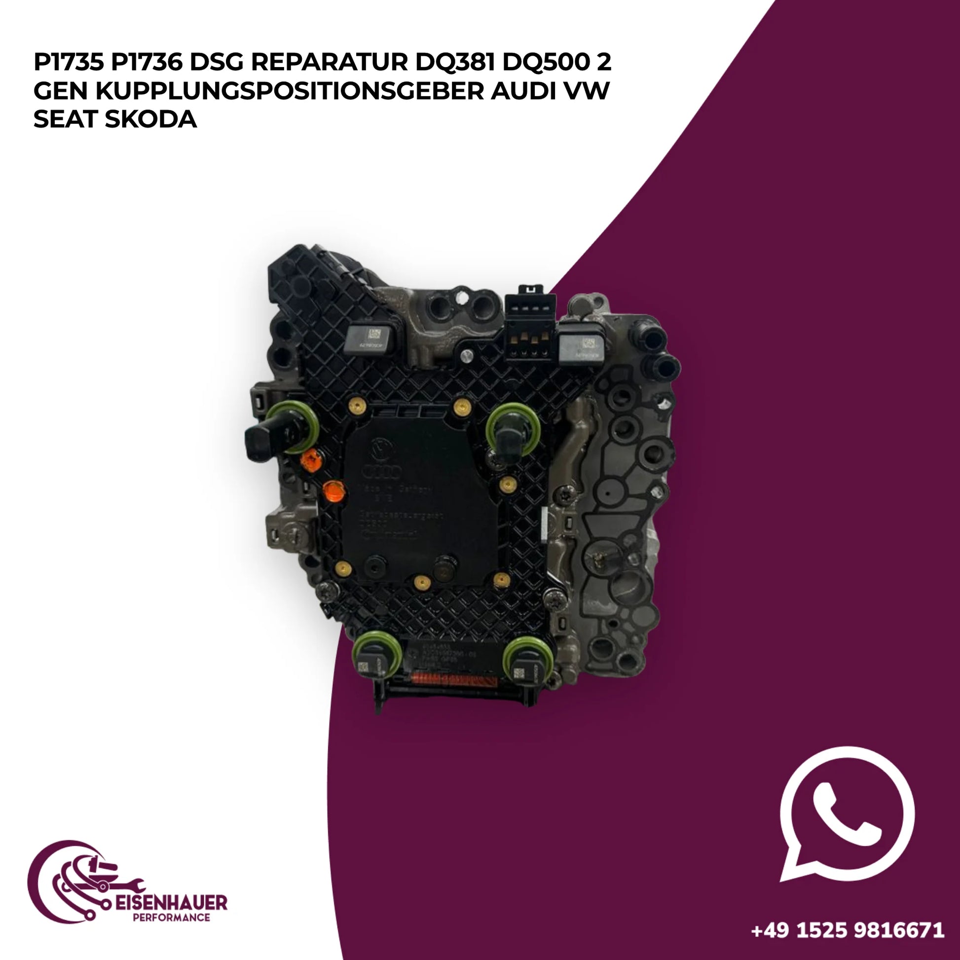 P1735 P1736 DSG Reparatur DQ381 DQ500 2 Gen Kupplungspositionsgeber Audi VW Seat Skoda