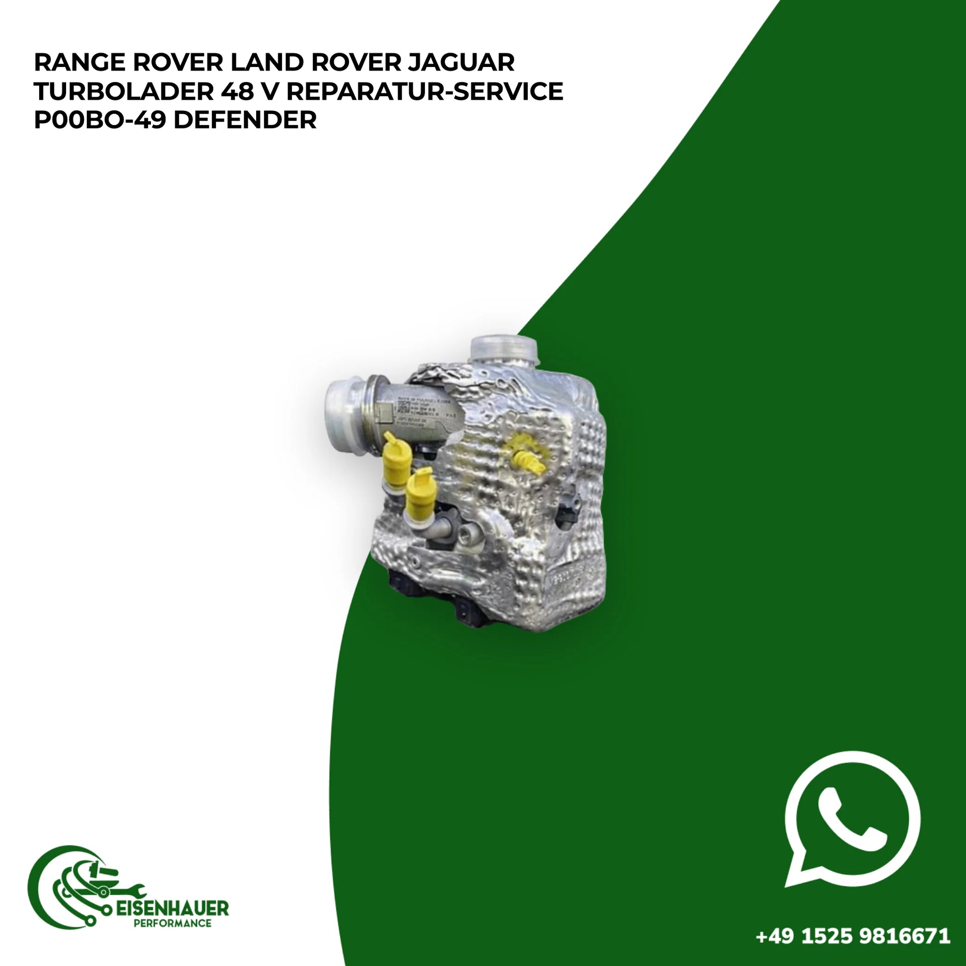 Range Rover Land Rover Jaguar Turbolader 48 V Reparatur Service P00BO-49 Defender