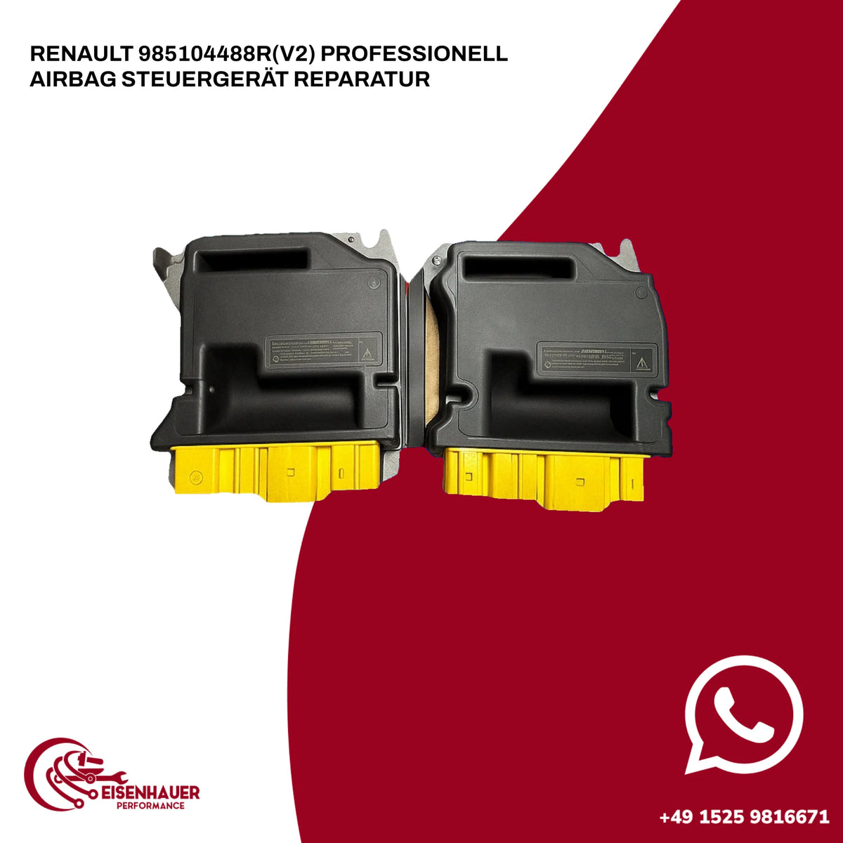 Renault 985104488R(v2)  Professionell Airbag Steuergerät Reparatur