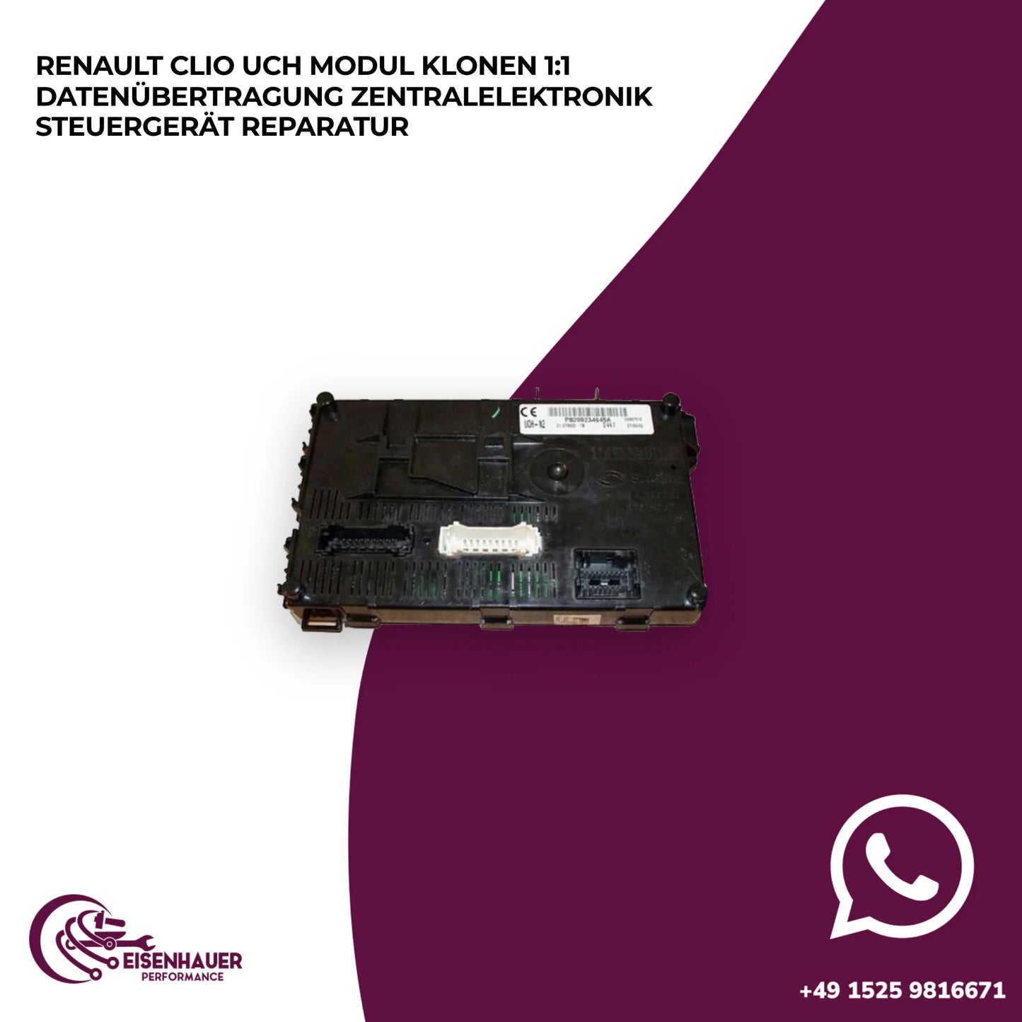 Renault Clio UCH Modul Klonen 1:1 Datenübertragung Zentralelektronik Steuergerät Reparatur