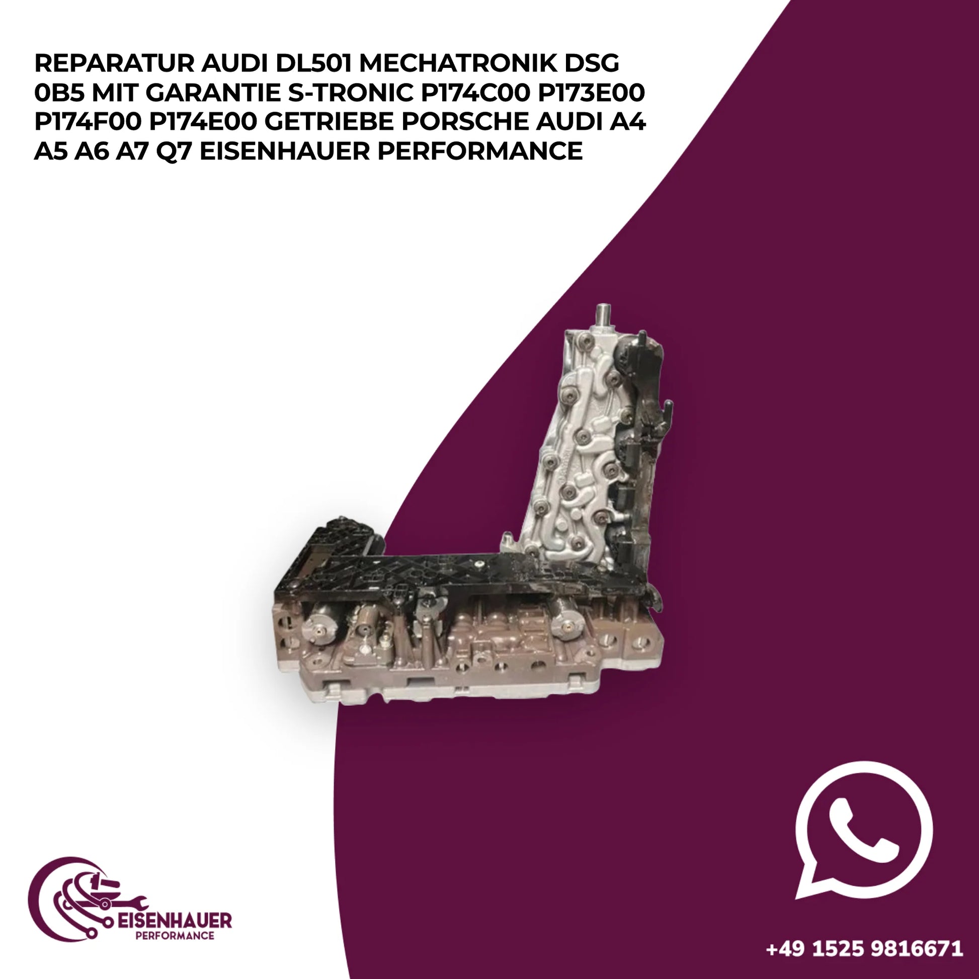Reparatur AUDI DL501 MECHATRONIK DSG 0B5️ ️S-TRONIC P174C00 P173E00 P174F00 P174E00 Getriebe Porsche Audi A…