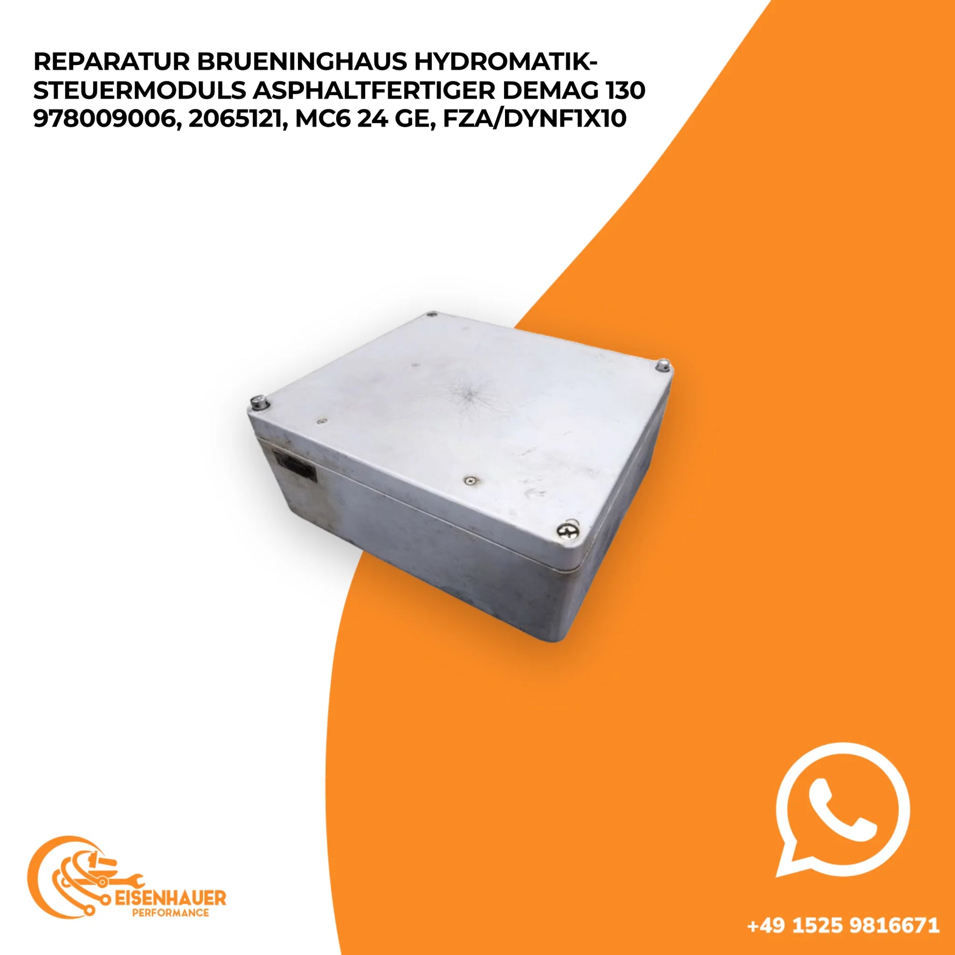Reparatur Brueninghaus Hydromatik-Steuermoduls Asphaltfertiger Demag 130 978009006, 2065121, MC6 24 GE, FZA…