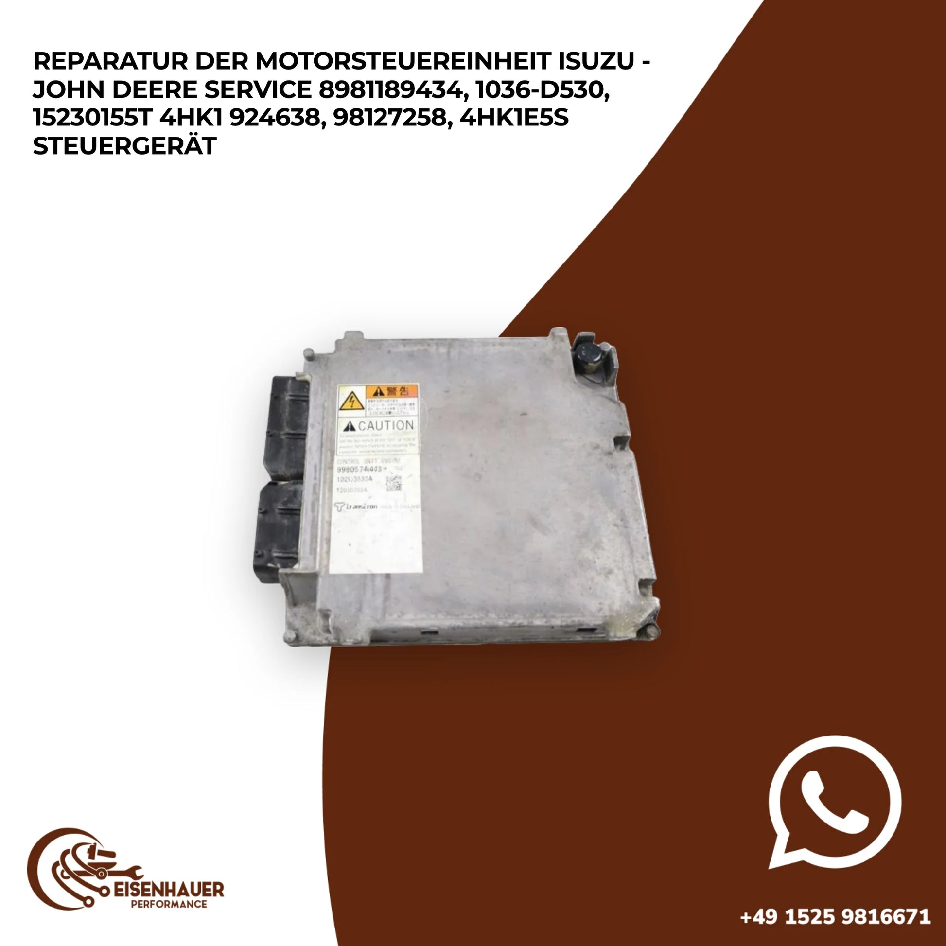 Reparatur der Motorsteuereinheit Isuzu - John Deere Service 8981189434, 1036-D530, 15230155T 4HK1 924638, 9…