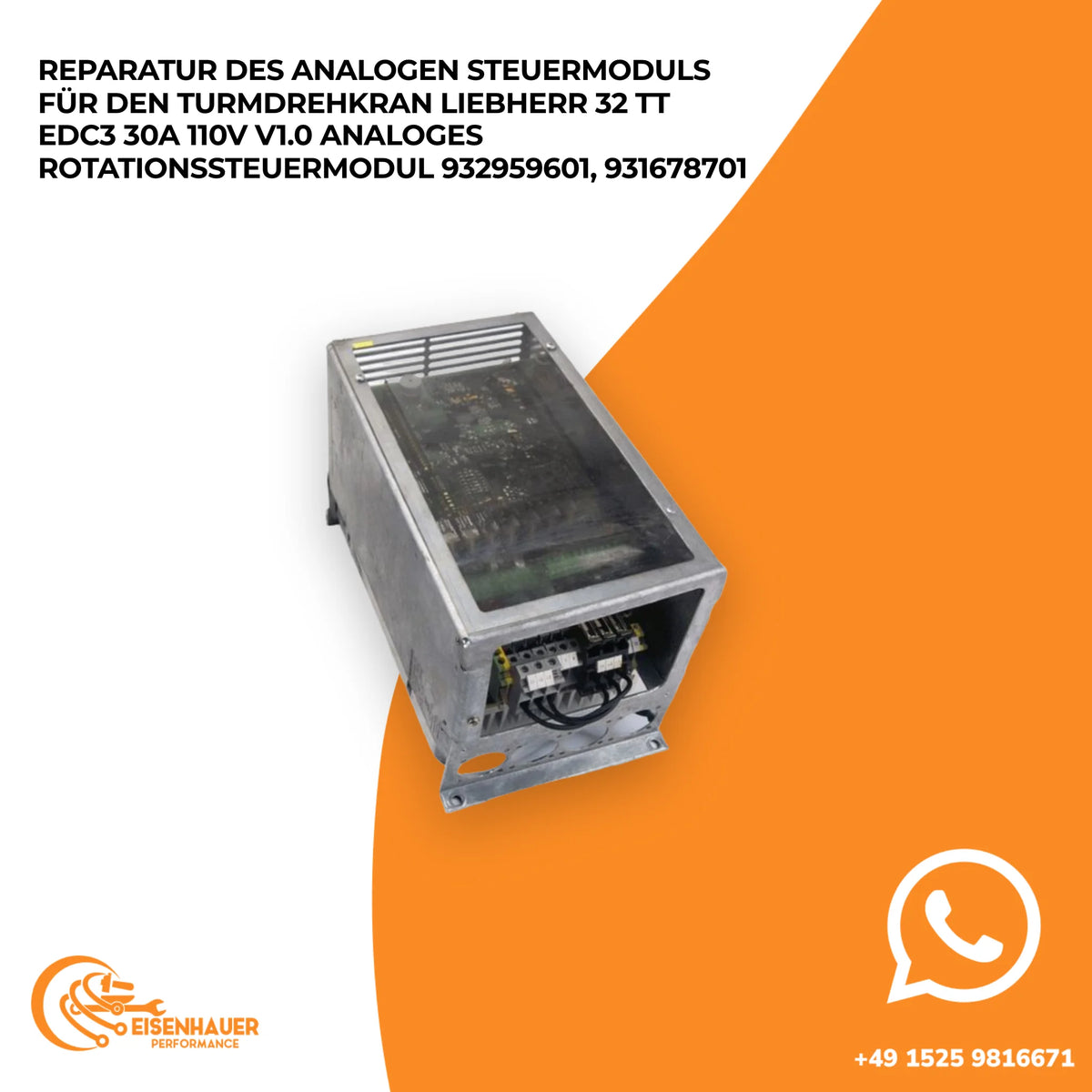 Reparatur des analogen Steuermoduls für den Turmdrehkran Liebherr 32 TT EDC3 30A 110V v1.0 Analoges Rotatio…