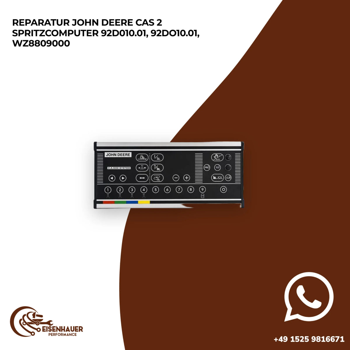 Reparatur John Deere CAS 2 Spritzcomputer 92D010.01, 92DO10.01, WZ8809000