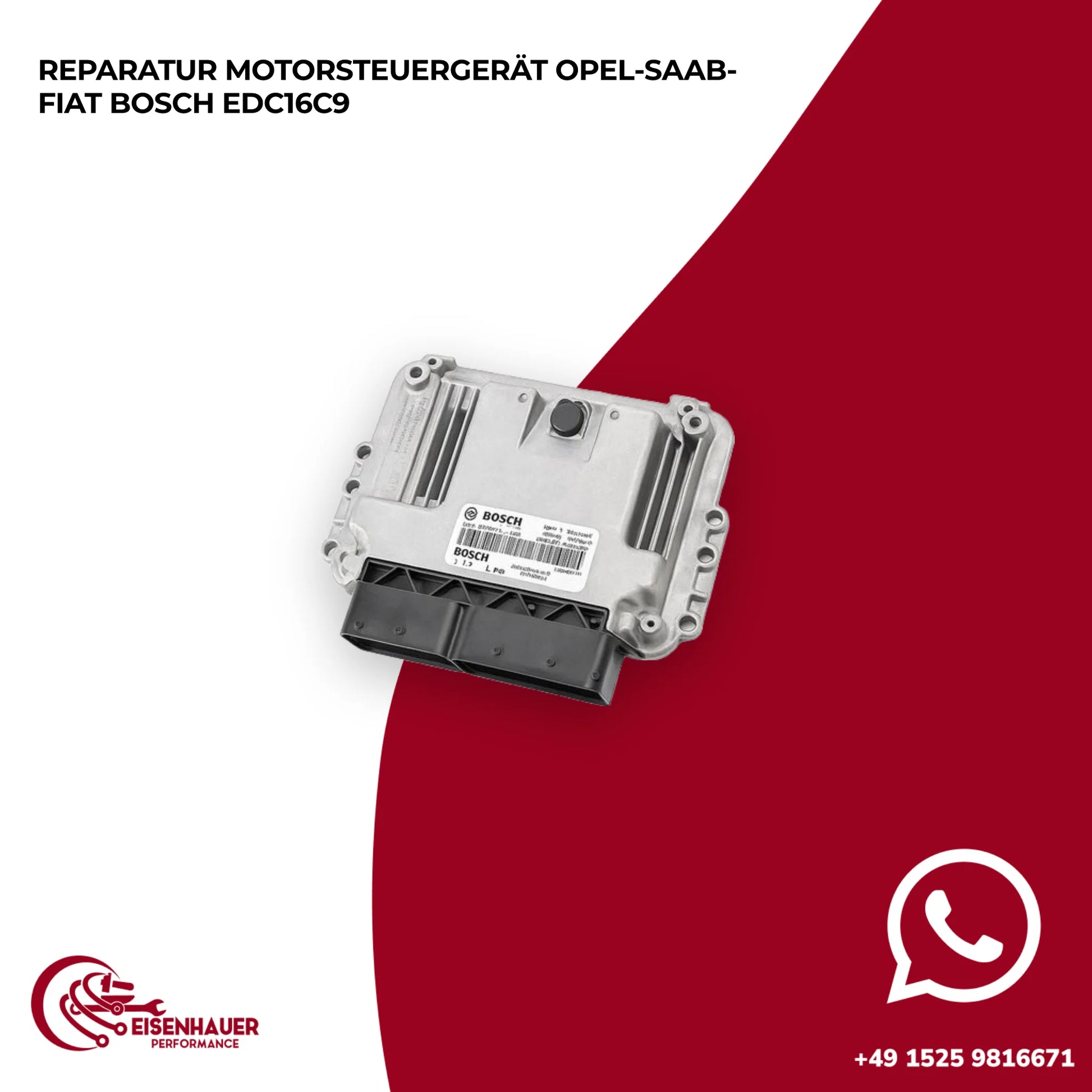 Reparatur Motorsteuergerät Opel-Saab-Fiat Bosch EDC16C9