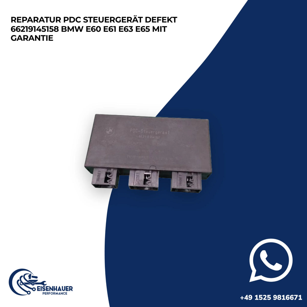 Reparatur PDC Steuergerät defekt 66219145158 BMW E60 E61 E63 E65️ ️