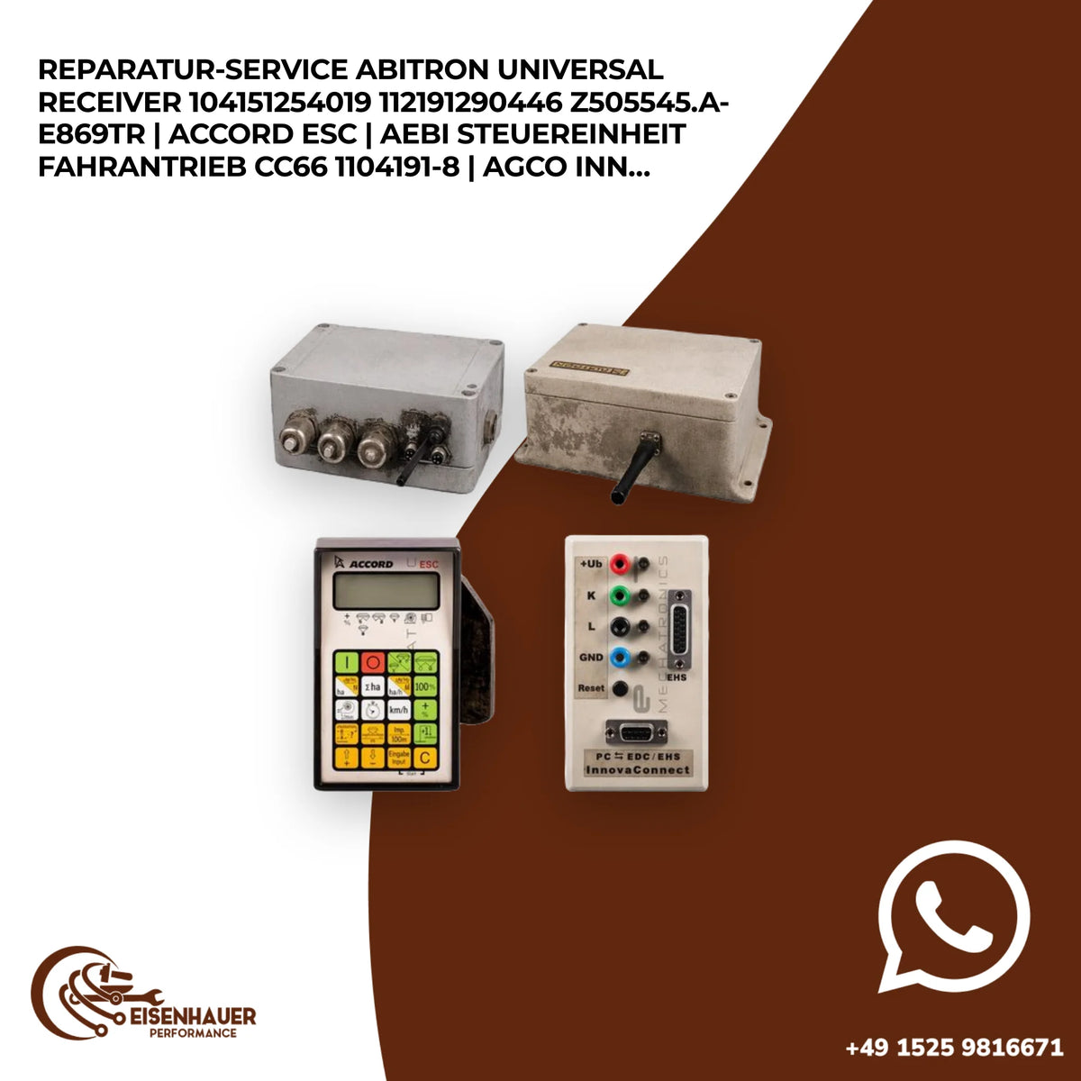 Reparatur Service Abitron universal Receiver 104151254019 112191290446 Z505545.A-E869TR | Accord ESC | Aebi…