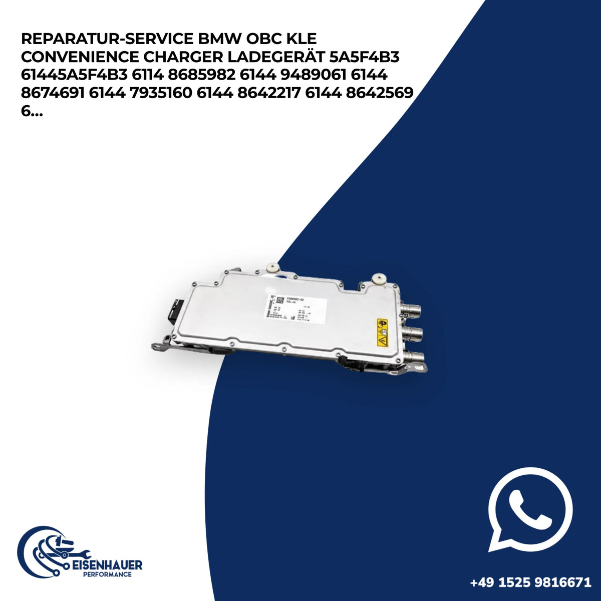 Reparatur Service BMW OBC KLE Convenience charger Ladegerät 5A5F4B3 61445A5F4B3 6114 8685982 6144 9489061 6…