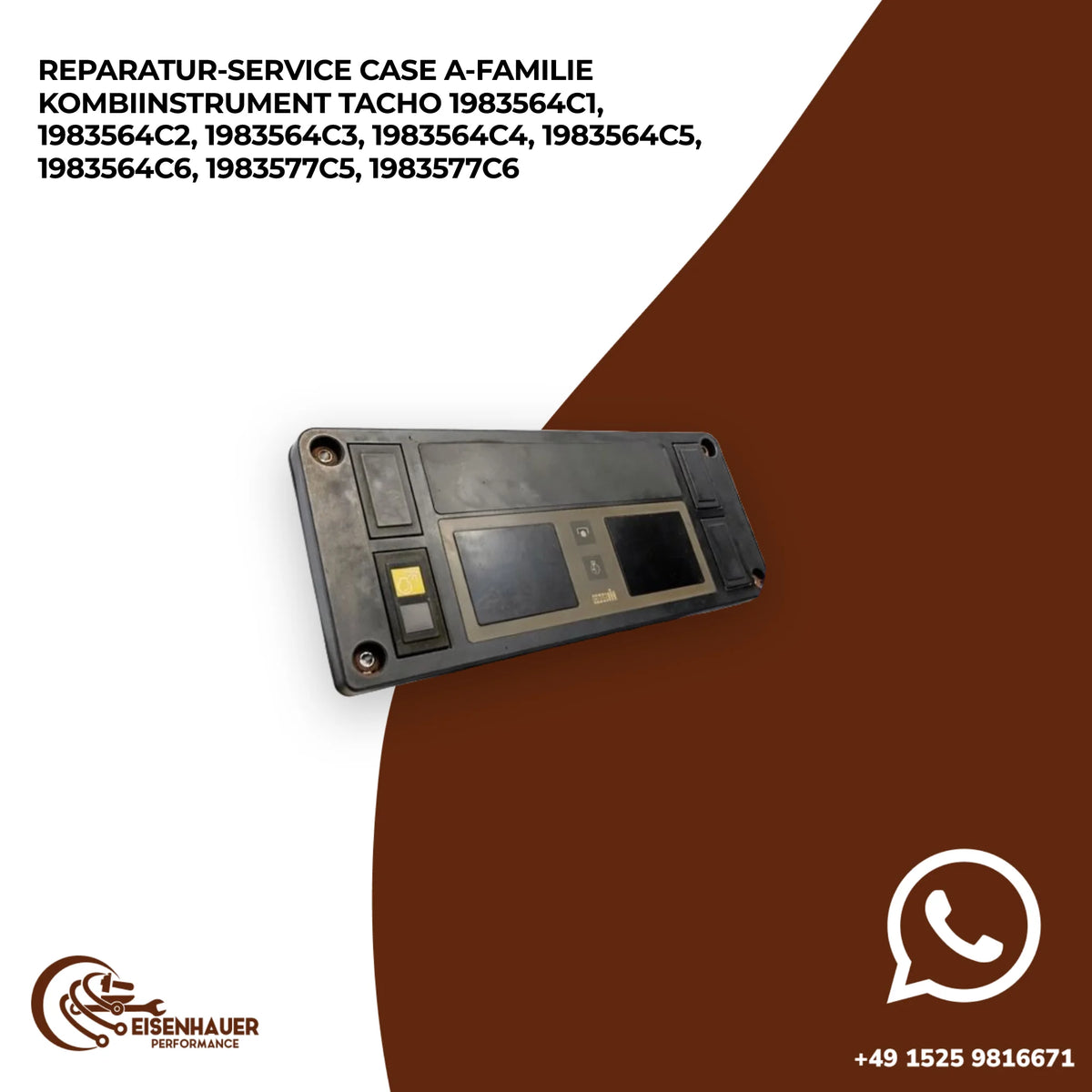 Reparatur Service CASE A-Familie Kombiinstrument Tacho 1983564C1, 1983564C2, 1983564C3, 1983564C4, 1983564C…