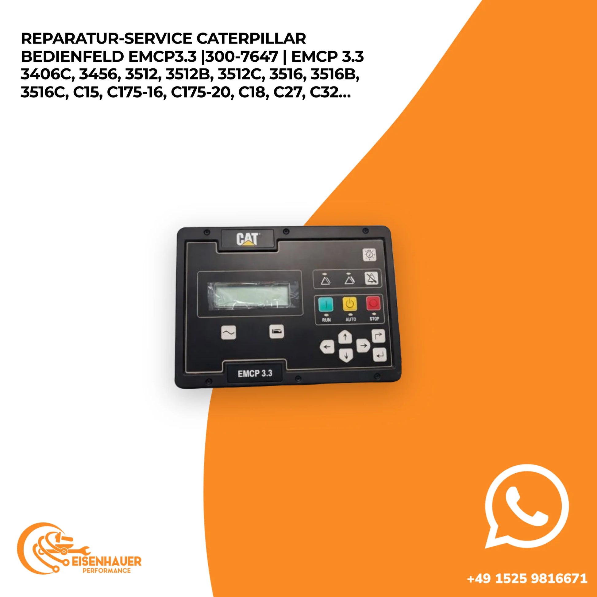 Reparatur Service Caterpillar Bedienfeld EMCP3.3 |300-7647 | EMCP 3.3 3406C, 3456, 3512, 3512B, 3512C, 3516…