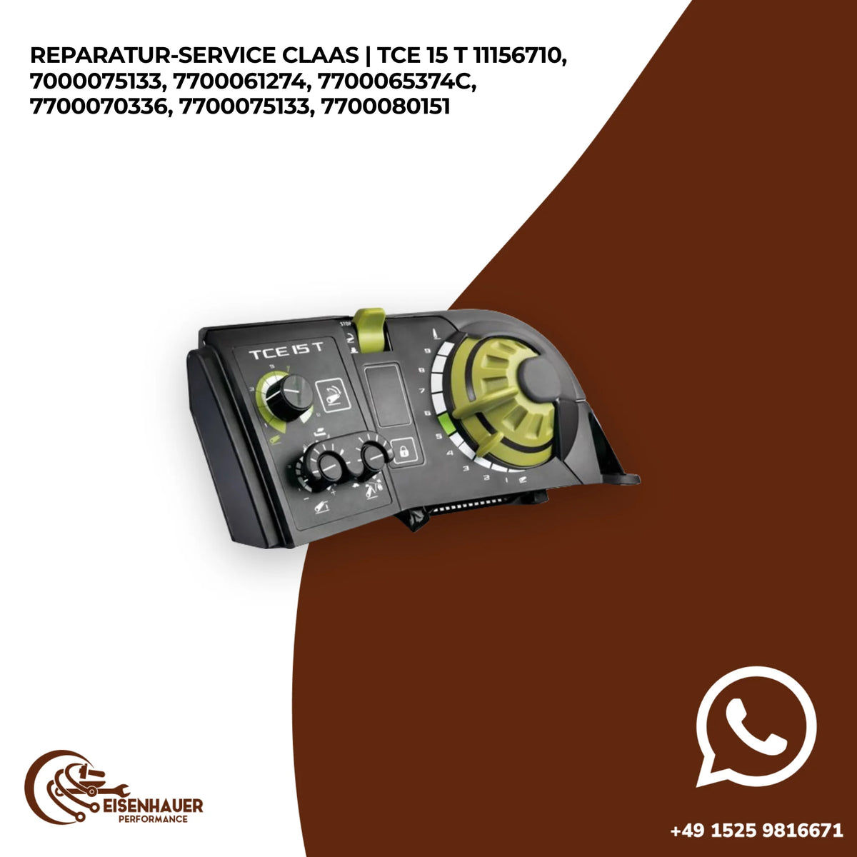 Reparatur Service Claas | TCE 15 T 11156710, 7000075133, 7700061274, 7700065374C, 7700070336, 7700075133, 7…